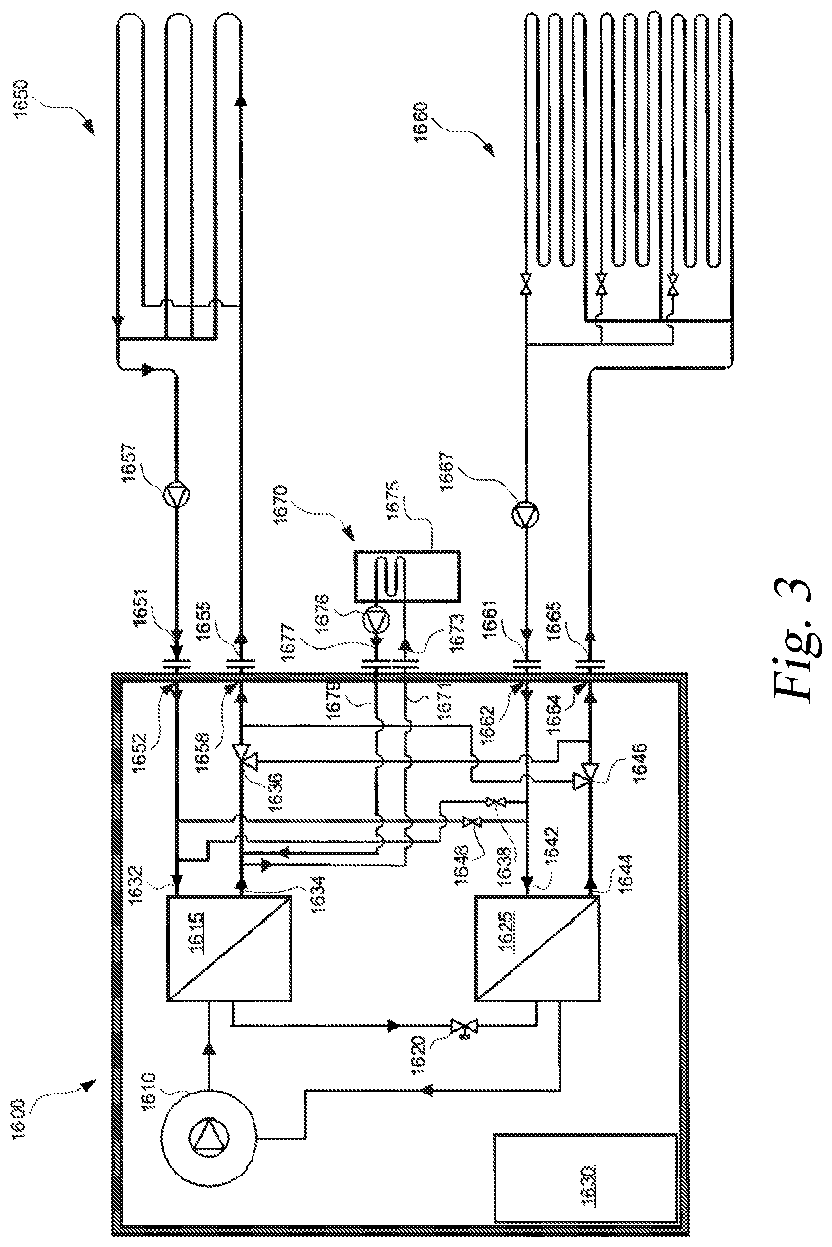 Patent US12326279 Figure 3 – Water to air switching flow heater chiller
