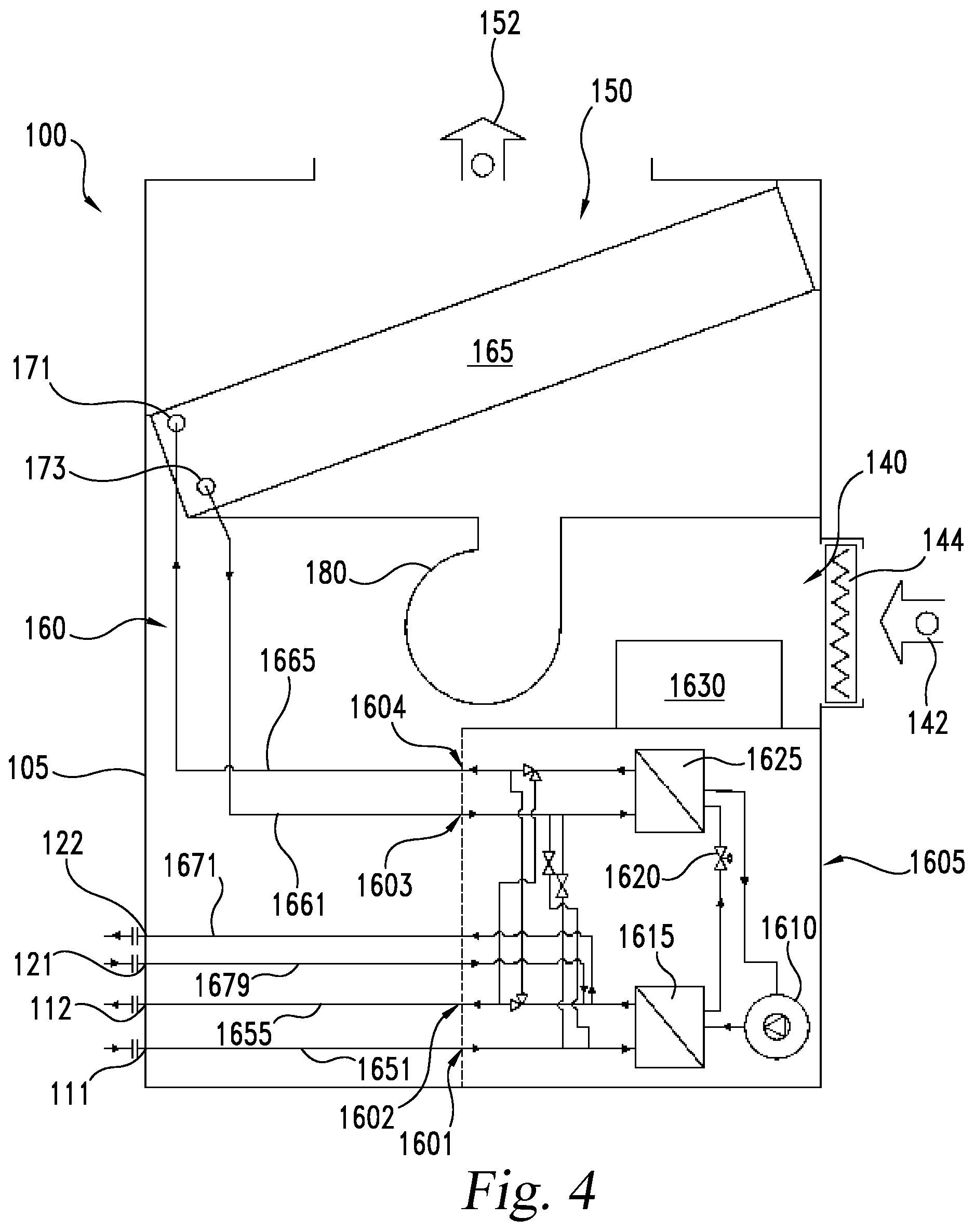 Patent US12326279 Figure 4 – Water to air switching flow heater chiller