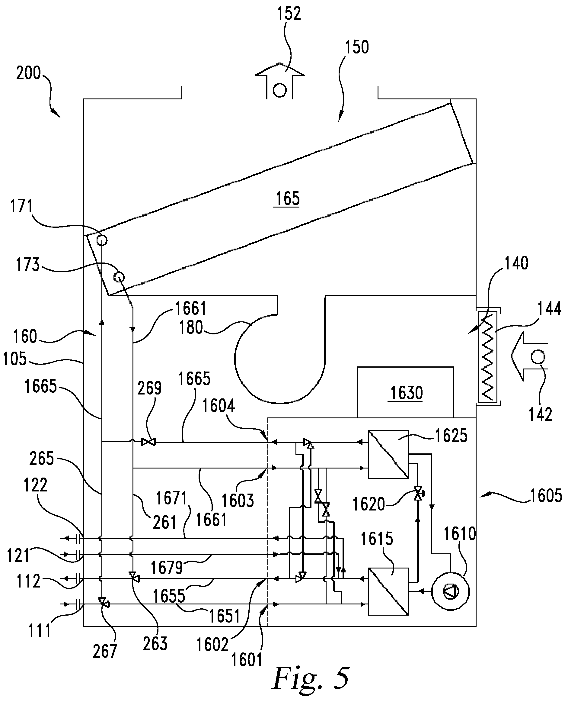 Patent US12326279 Figure 5 – Water to air switching flow heater chiller