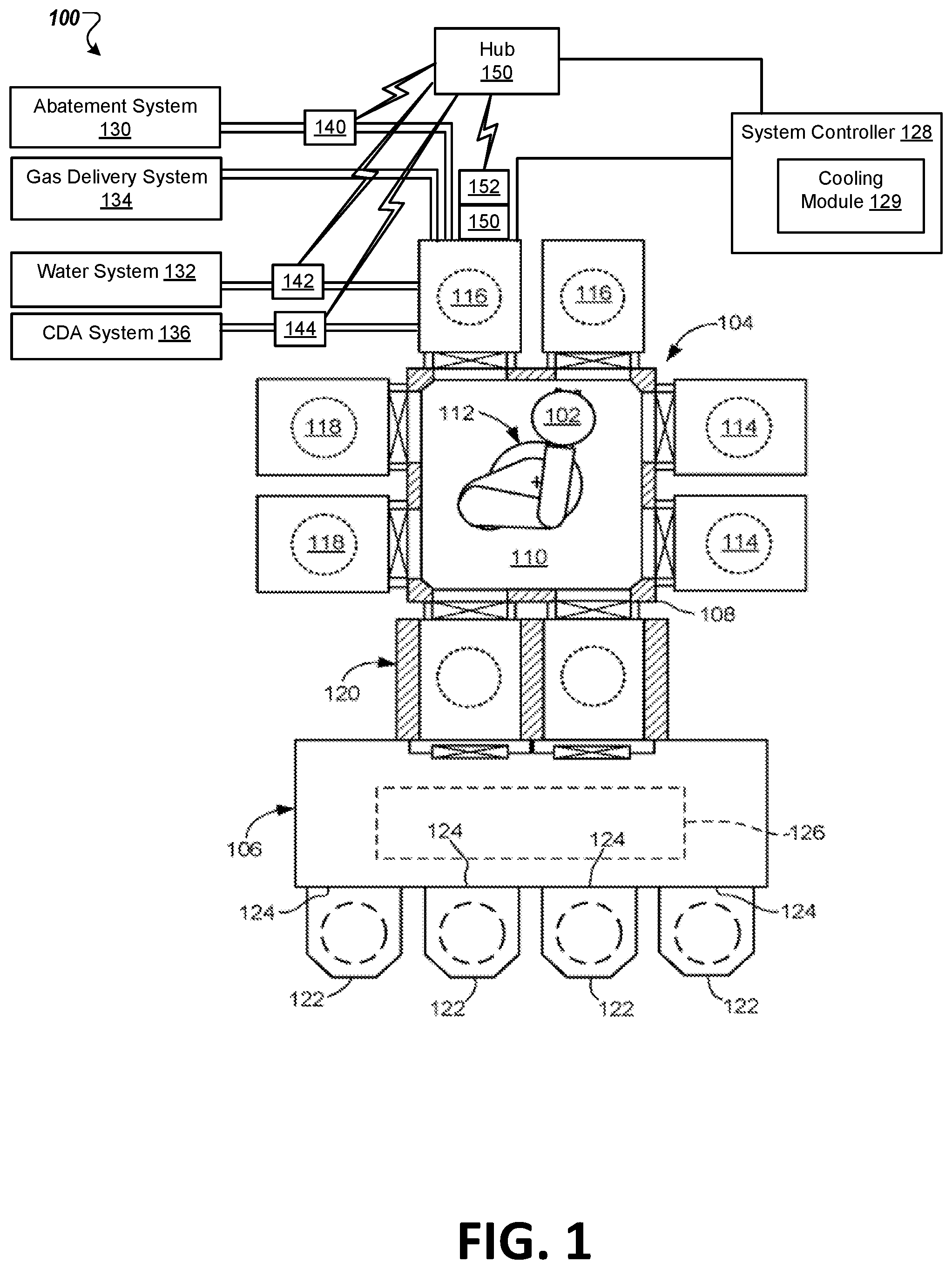 Patent US12326282 Figure 1 – Cooling flow in substrate processing according to predicted cooling parameters