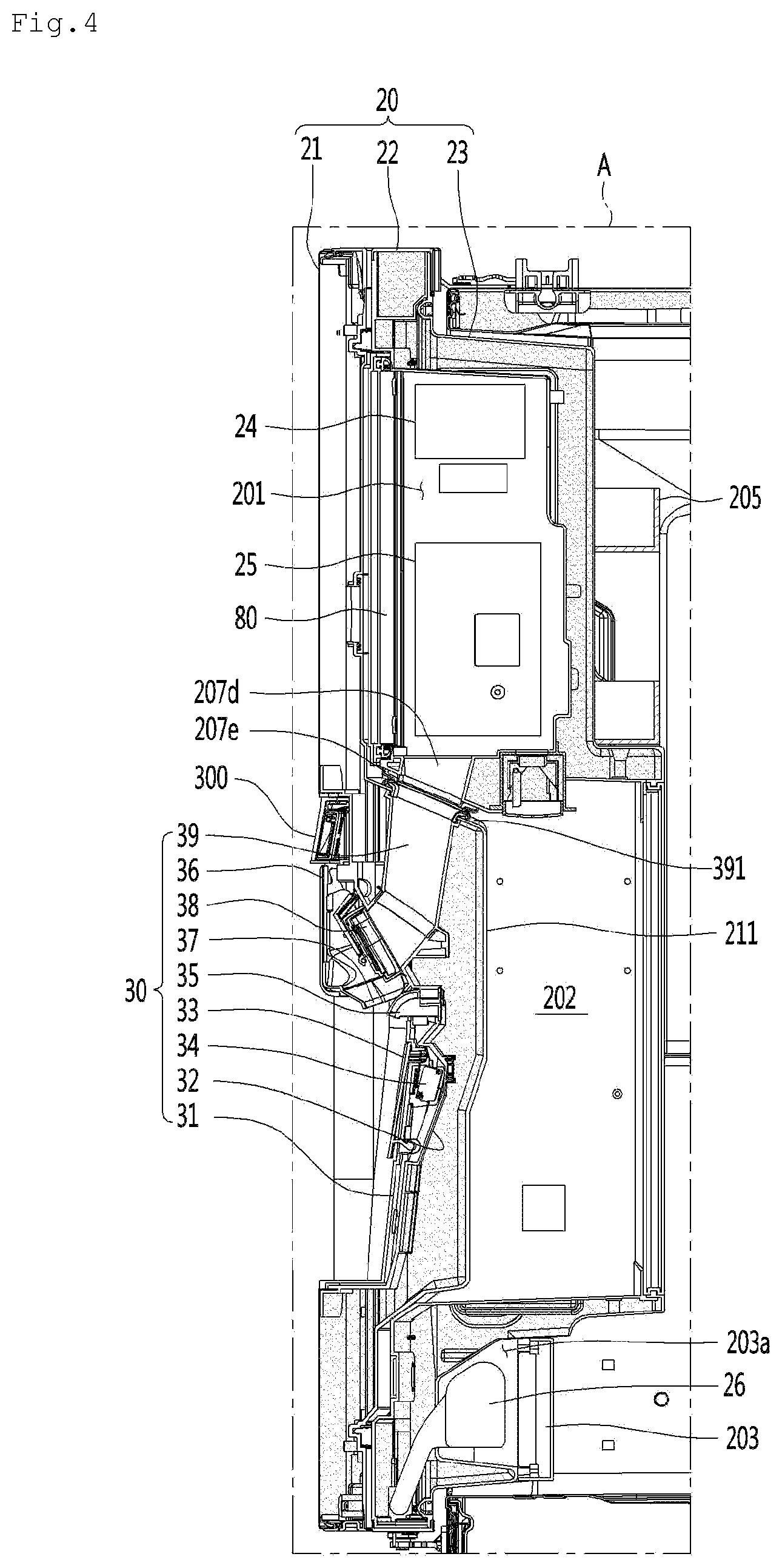 Patent US12326290 Figure 4 – Refrigerator