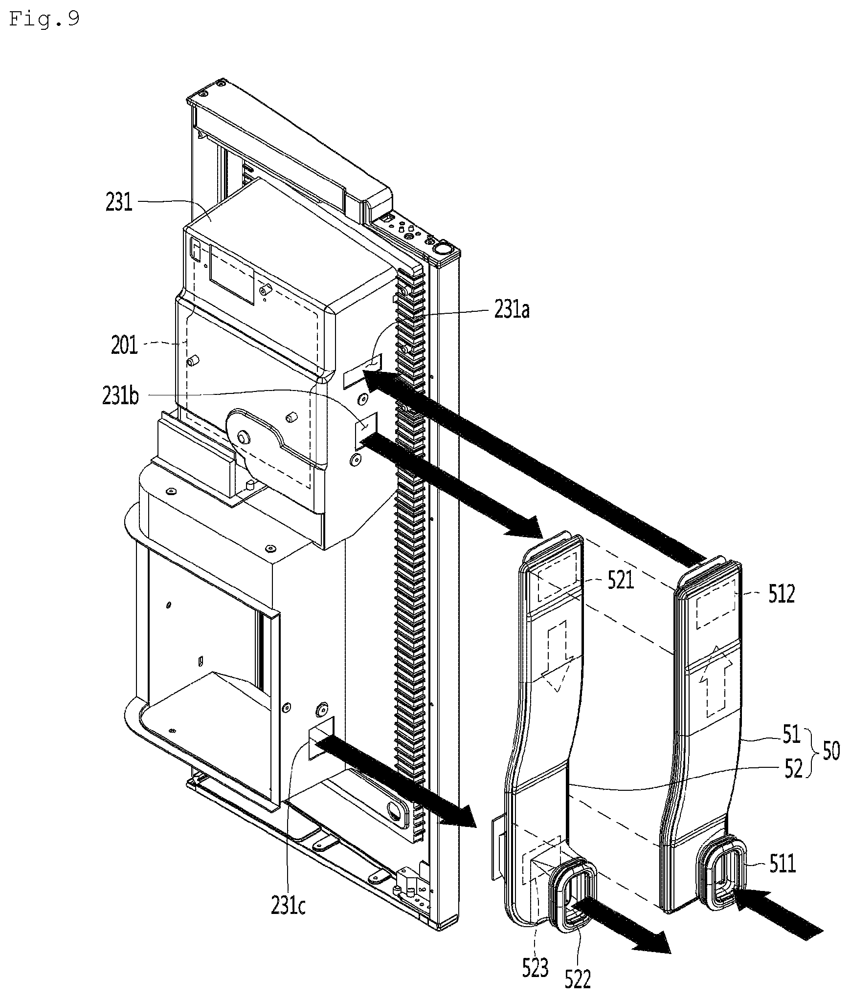 Patent US12326290 Figure 9 – Refrigerator