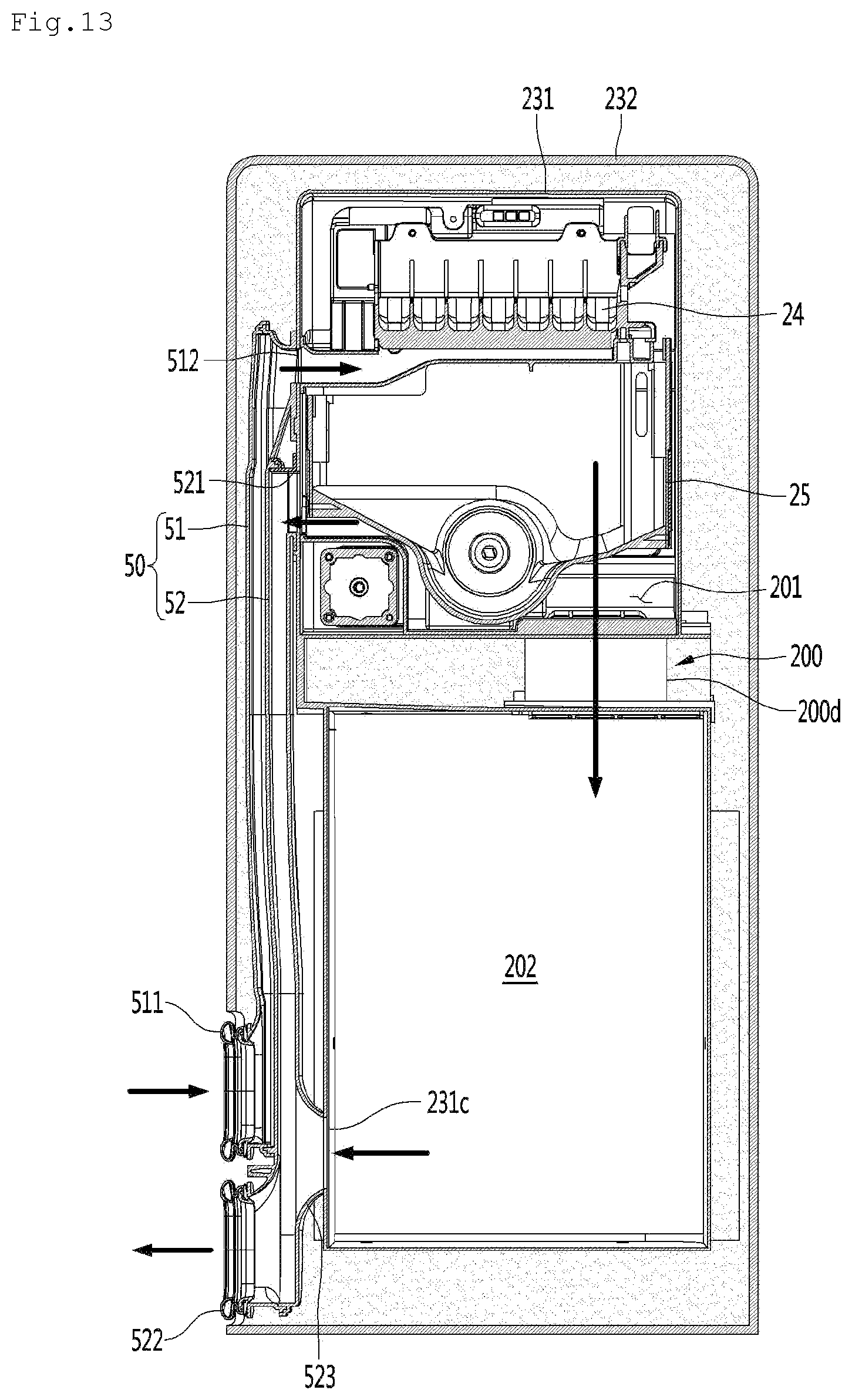 Patent US12326290 Figure 13 – Refrigerator