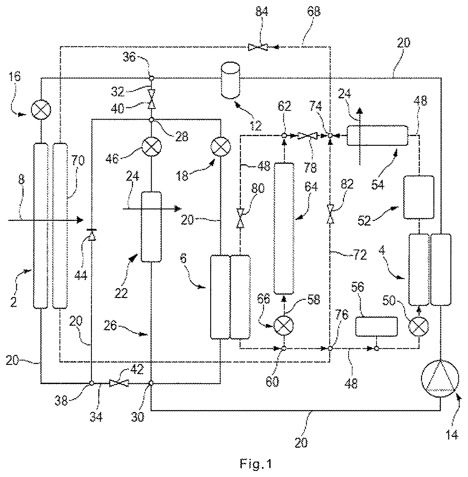 Patent US12326292 — Method for defrosting a thermal regulation circuit for a vehicle, in particular for a motor vehicle — Figure 1