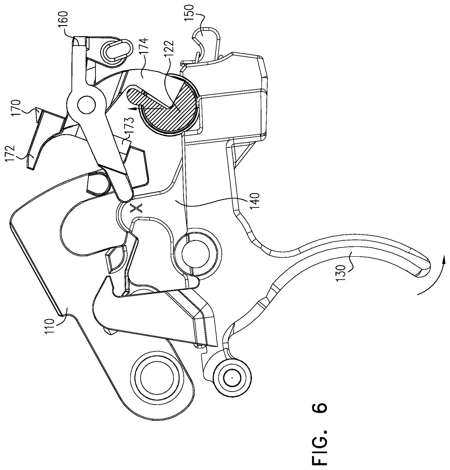 Patent US12326307 Figure 9 – Firearm with cocking safety lever
