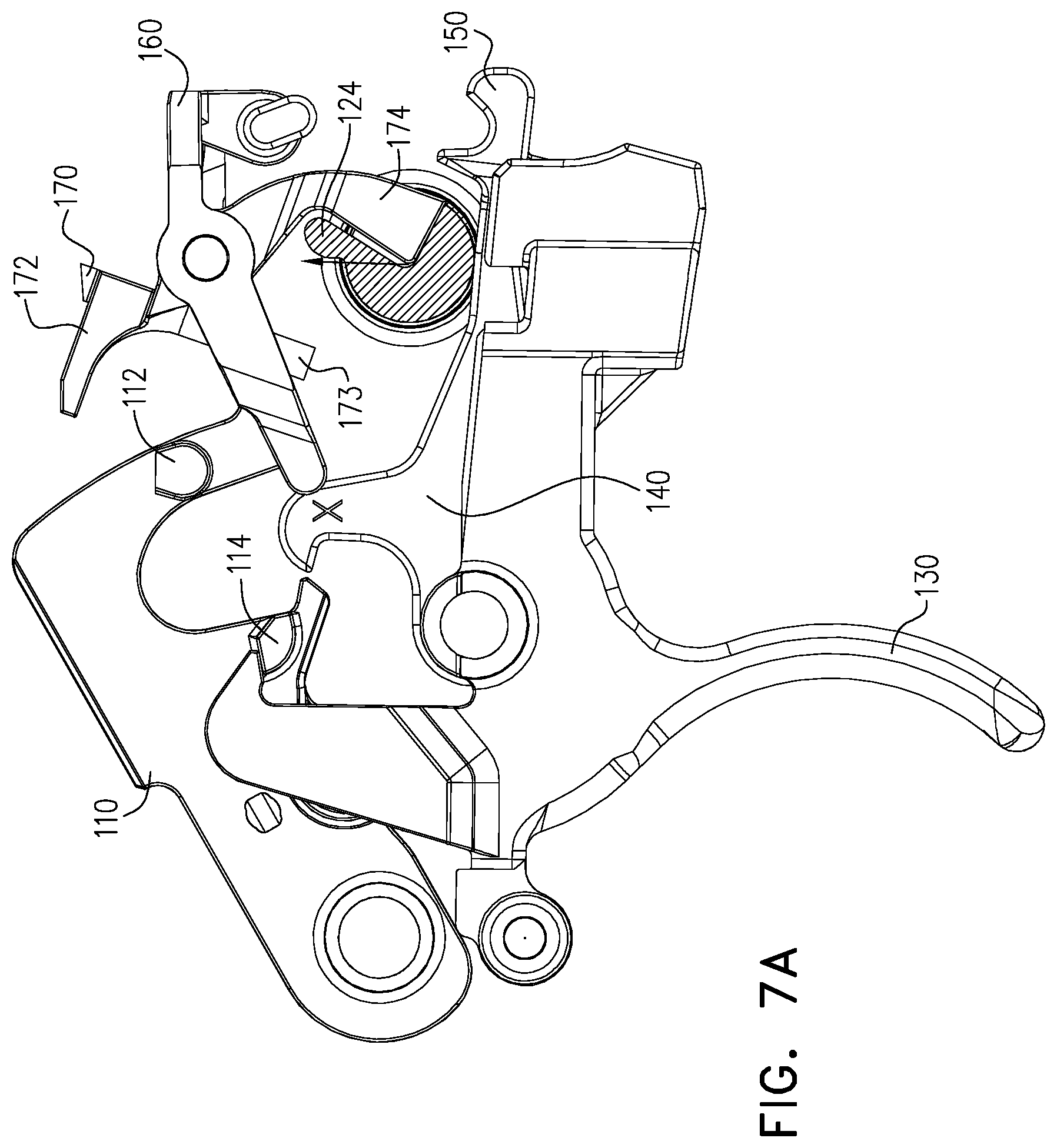 Patent US12326307 Figure 10 – Firearm with cocking safety lever