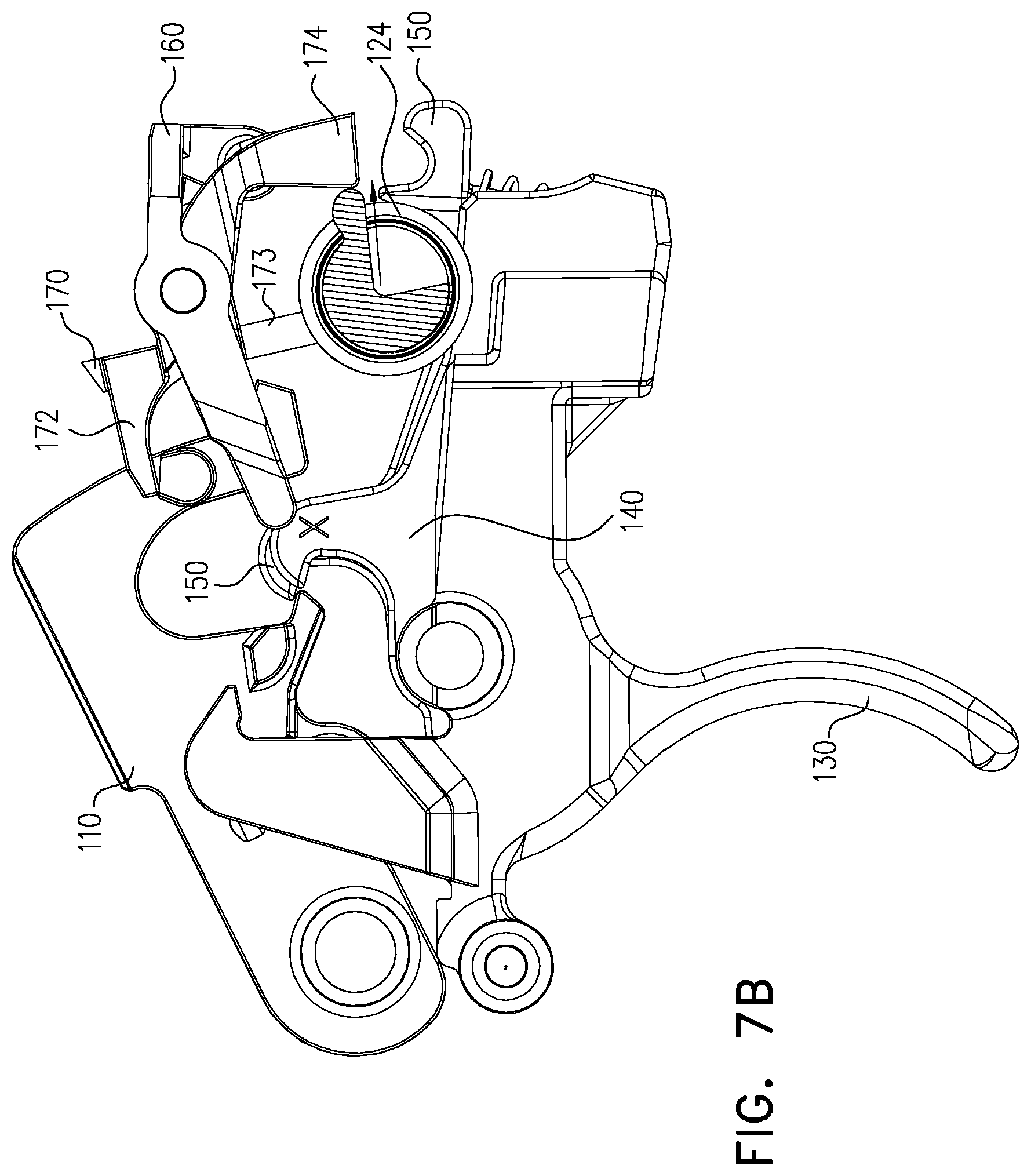 Patent US12326307 Figure 11 – Firearm with cocking safety lever