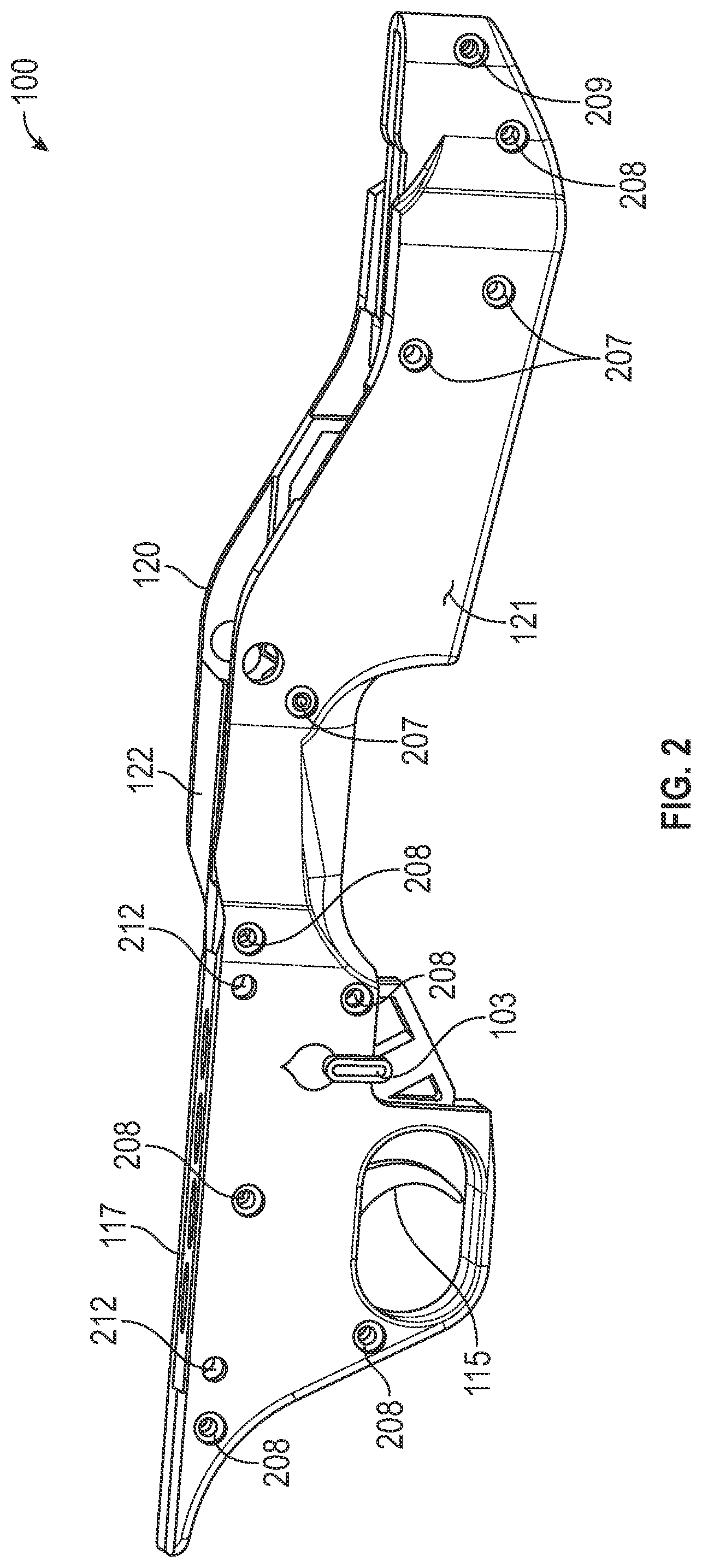 Patent US12326309 Figure 2 – Trigger relocation assembly for modern sporting firearm