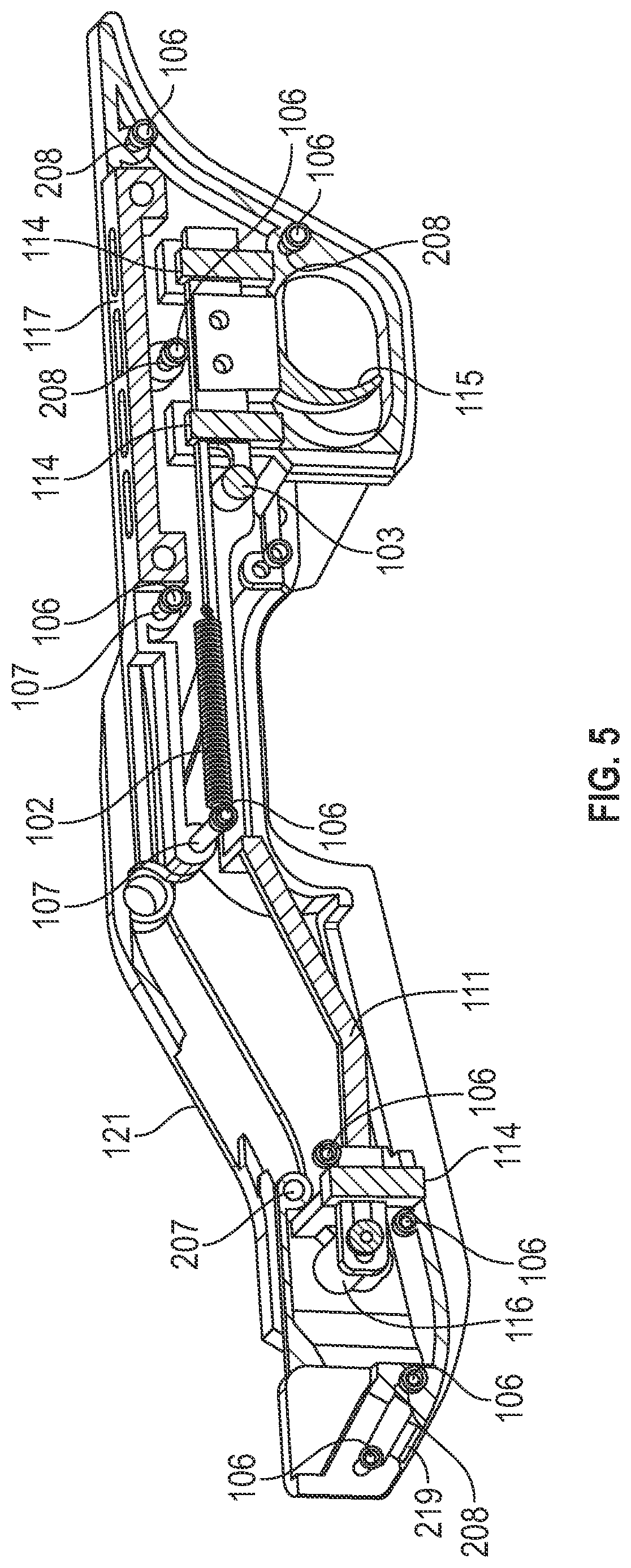 Patent US12326309 Figure 5 – Trigger relocation assembly for modern sporting firearm