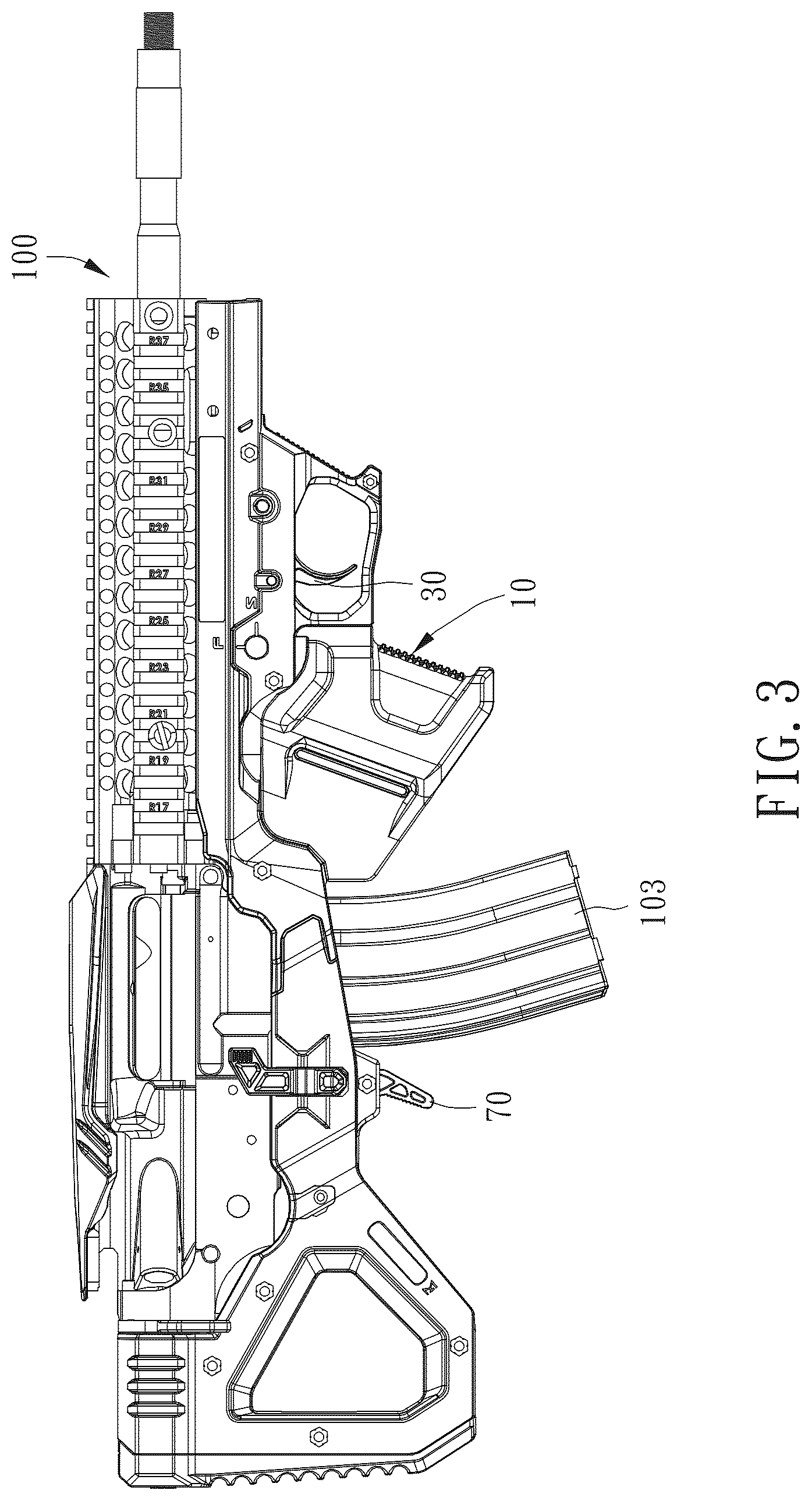 Patent US12326312 Figure 3 – Bullpup conversion kit and gun including the same