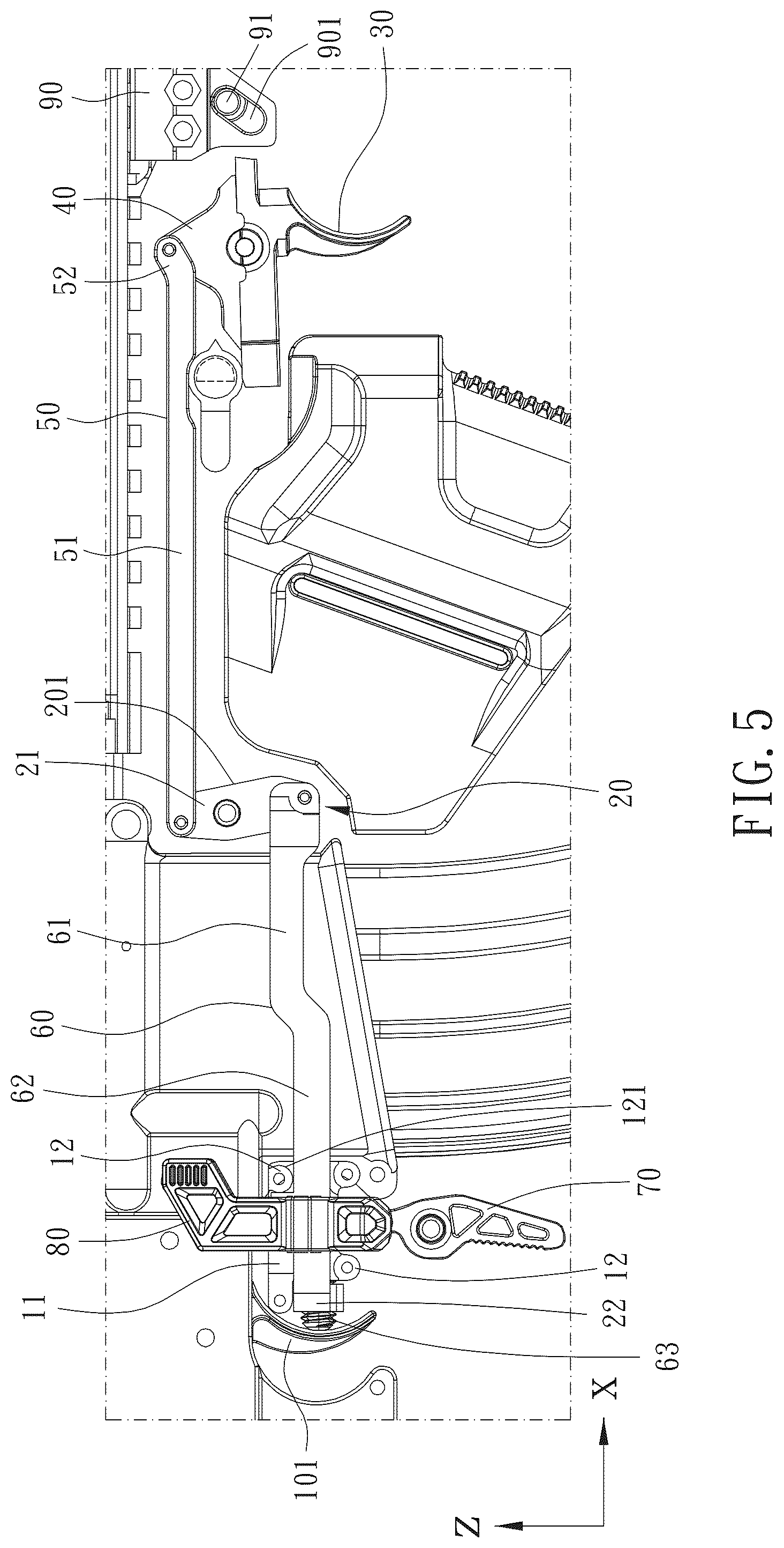 Patent US12326312 Figure 5 – Bullpup conversion kit and gun including the same