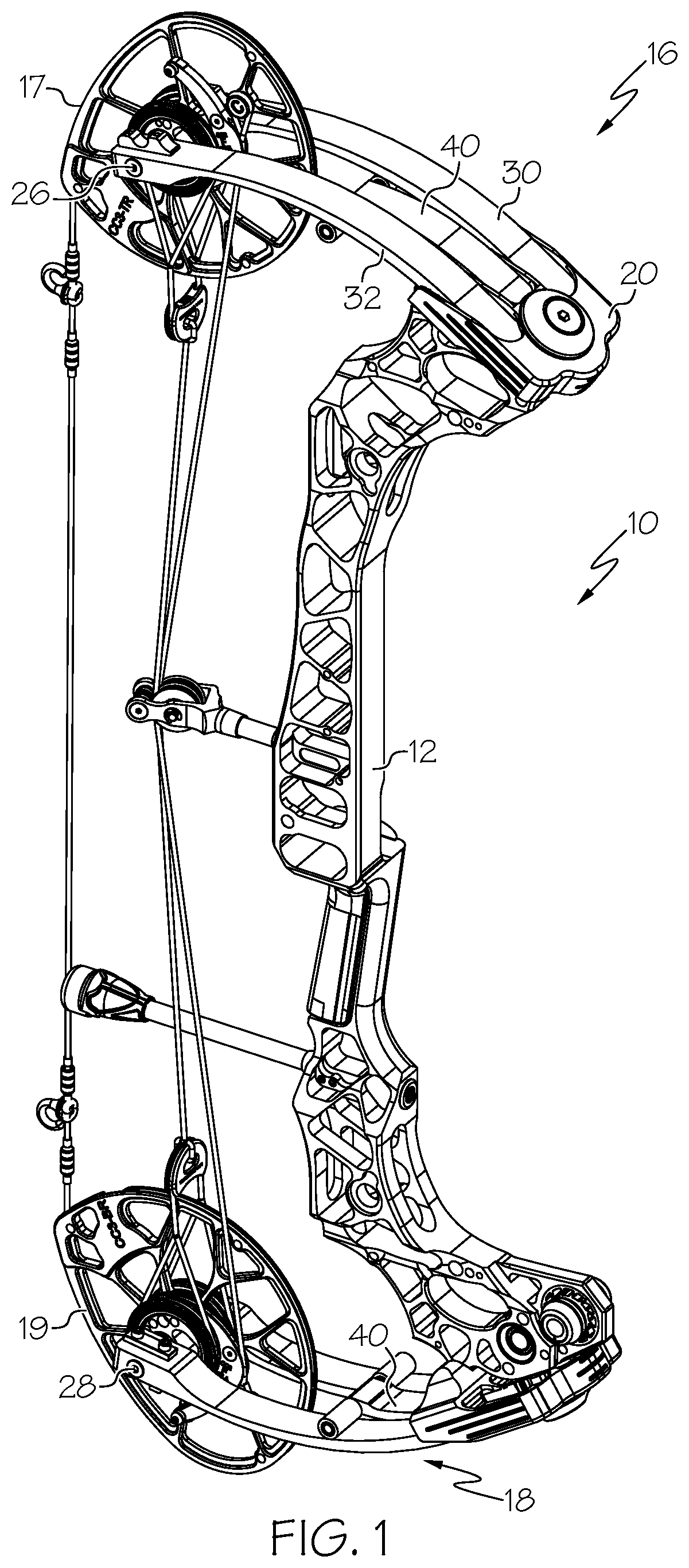 Patent US12326315 Figure 1 – Archery bow limb assembly