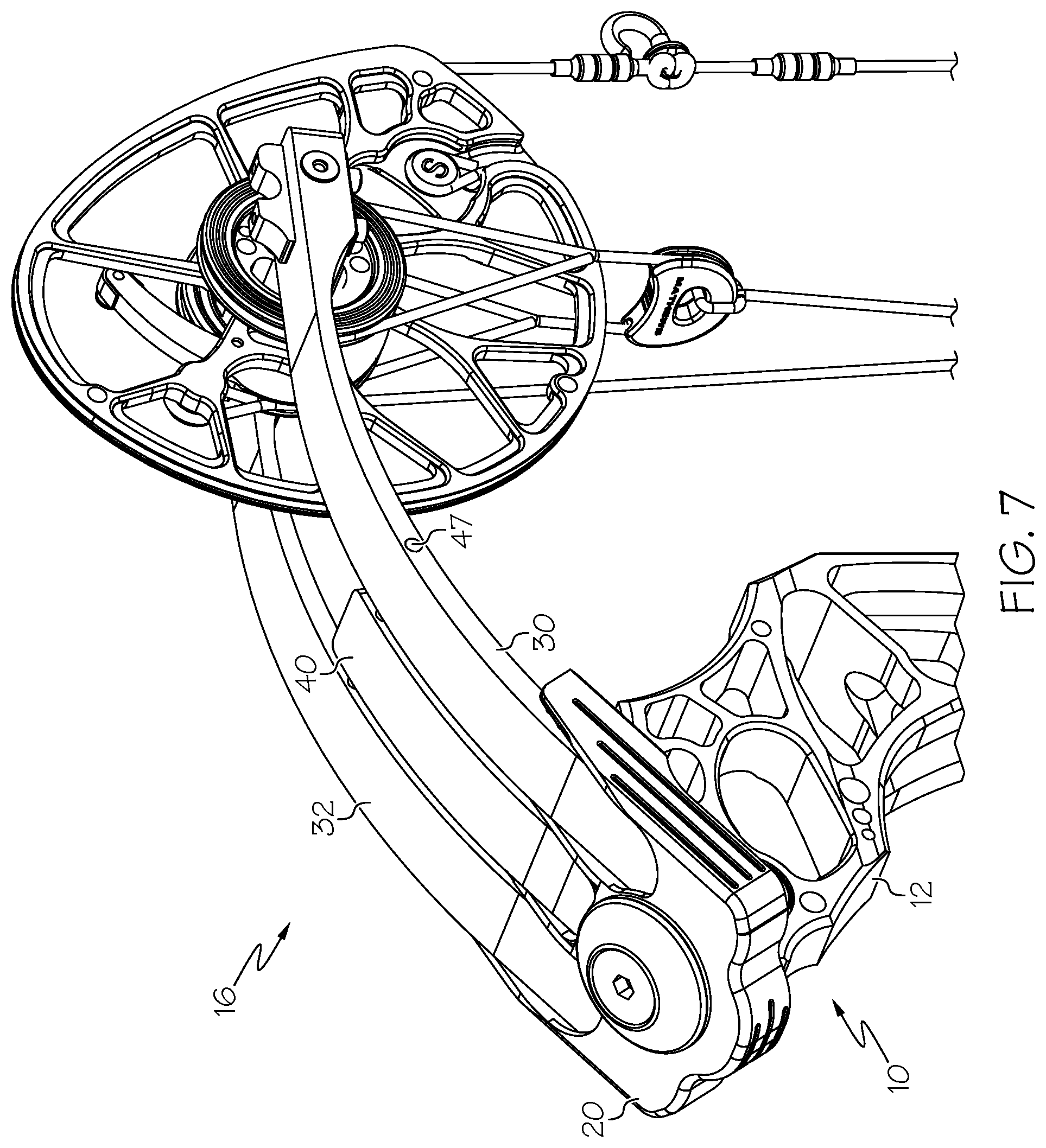 Patent US12326315 Figure 7 – Archery bow limb assembly
