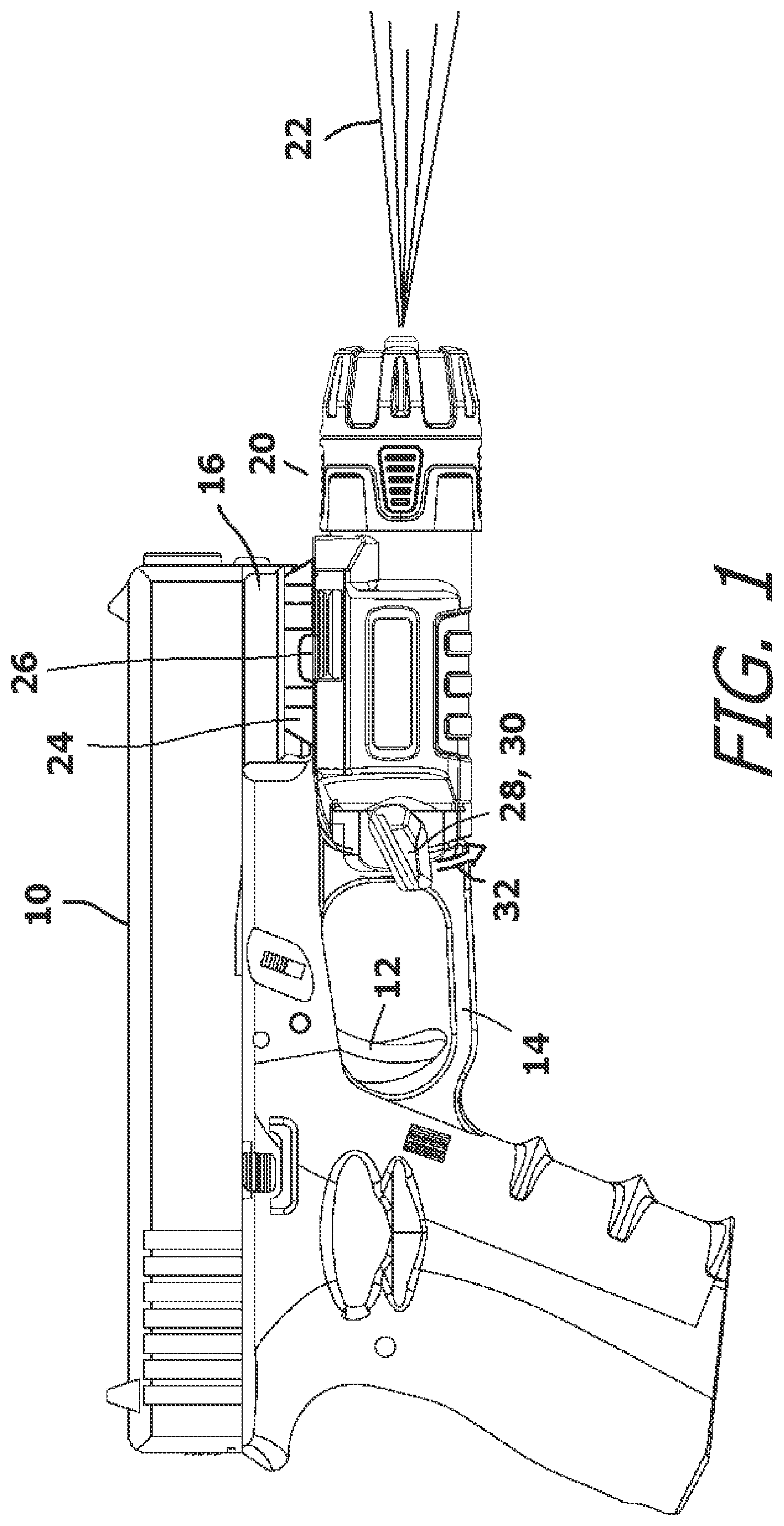 Patent US12326319 — Chemical irritant spray assembly that attaches to a handgun — Figure 1