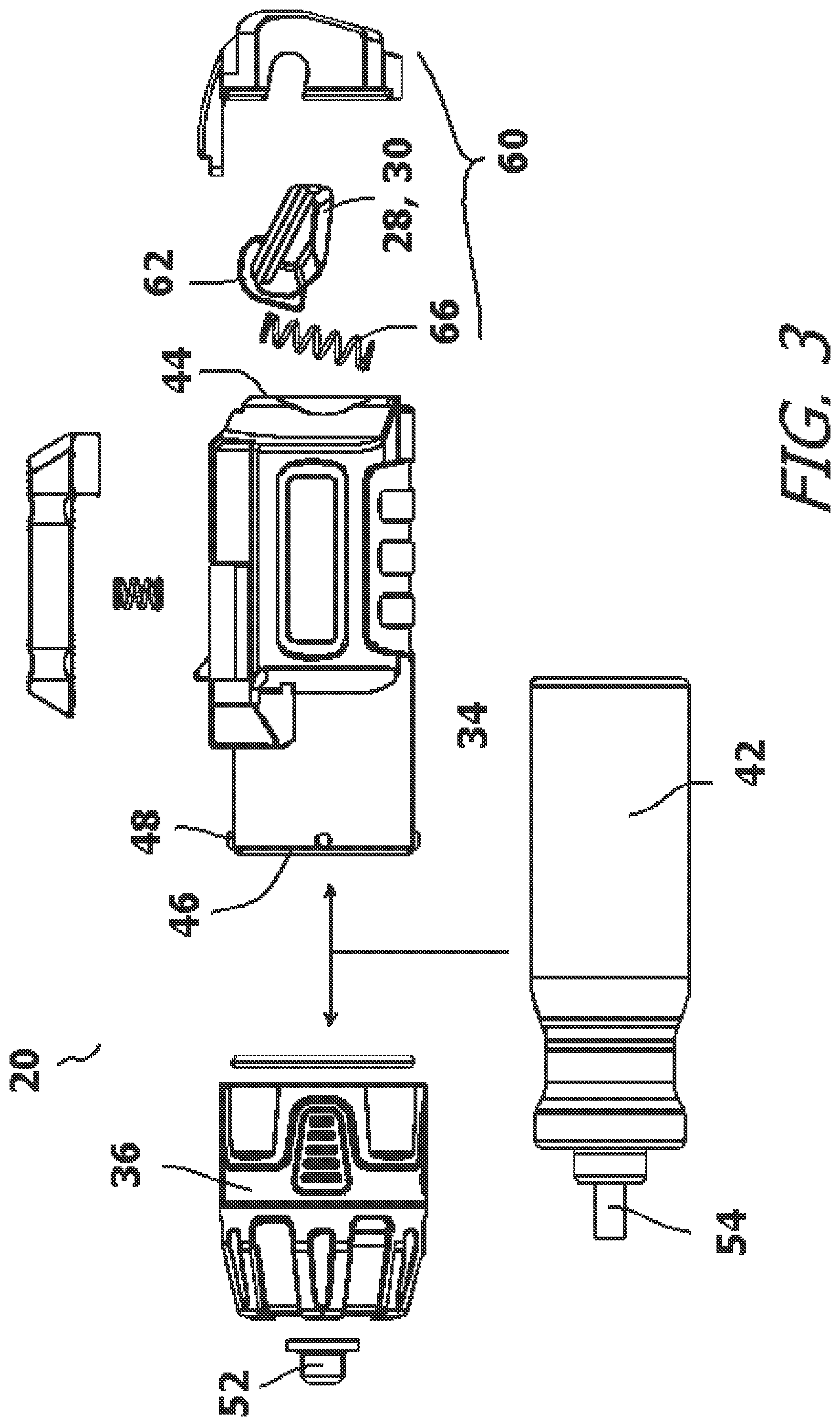 Patent US12326319 Figure 3 – Chemical irritant spray assembly that attaches to a handgun
