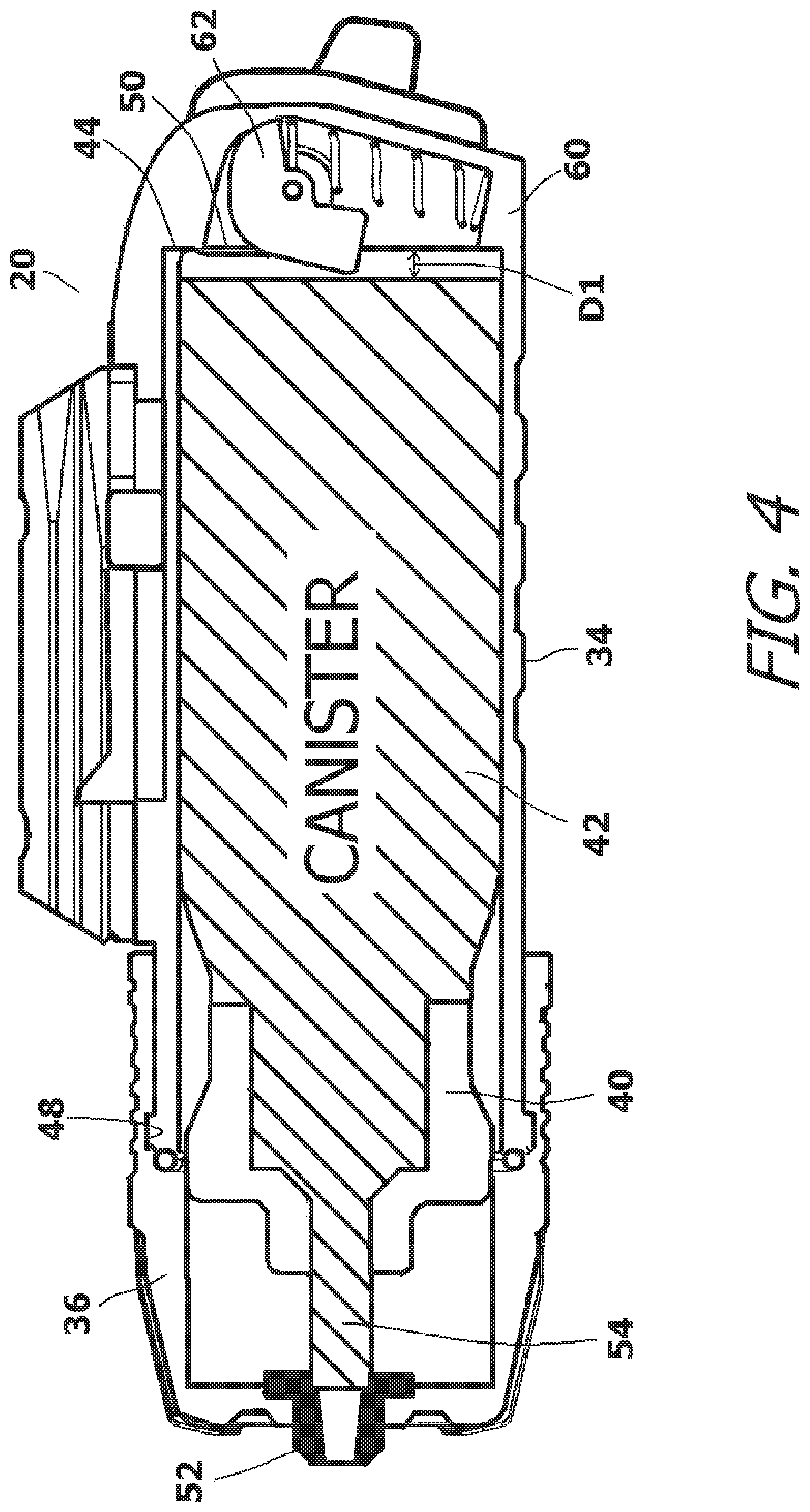 Patent US12326319 Figure 4 – Chemical irritant spray assembly that attaches to a handgun