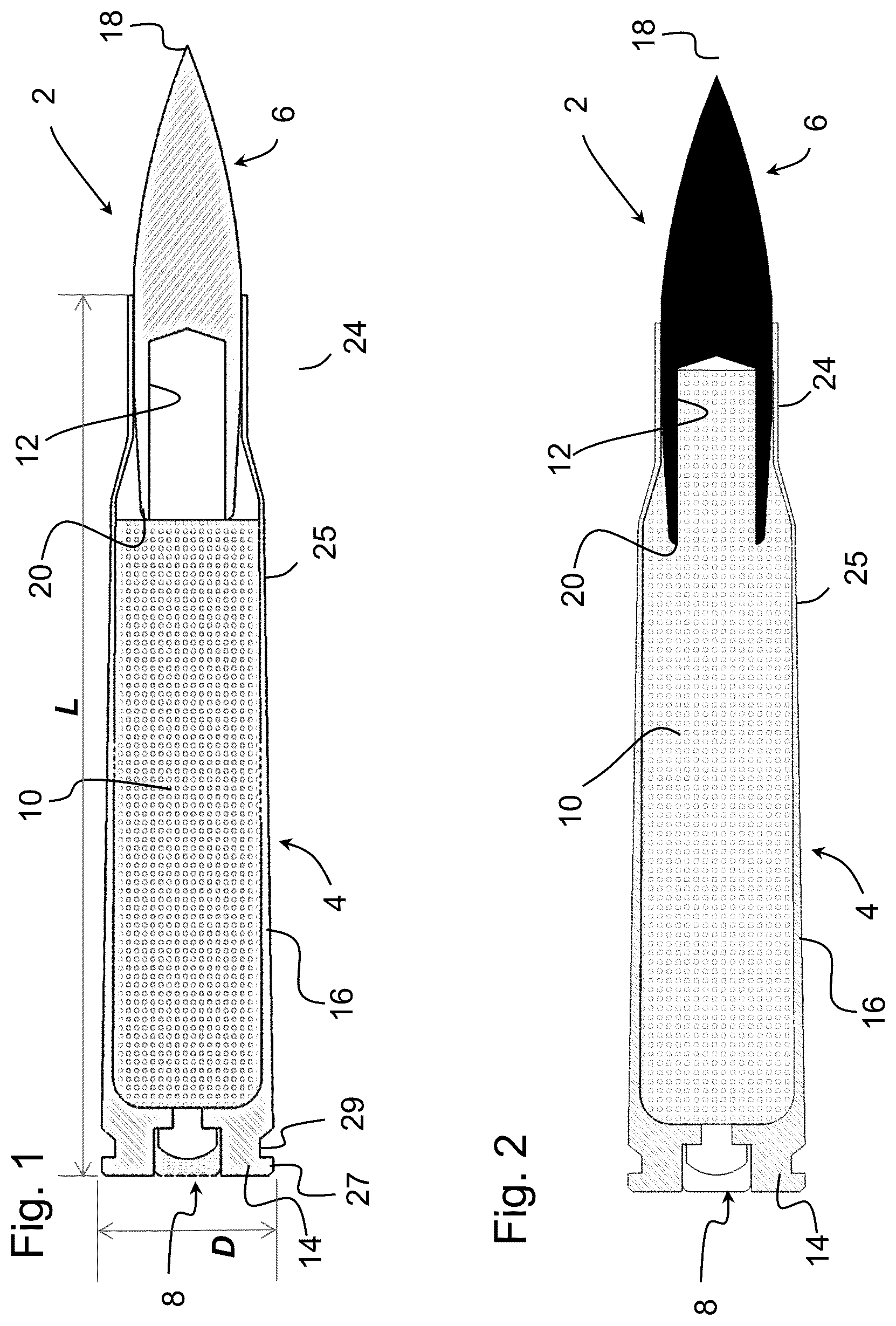 Patent US12326327 Figure 1 – Ammunition cartridge