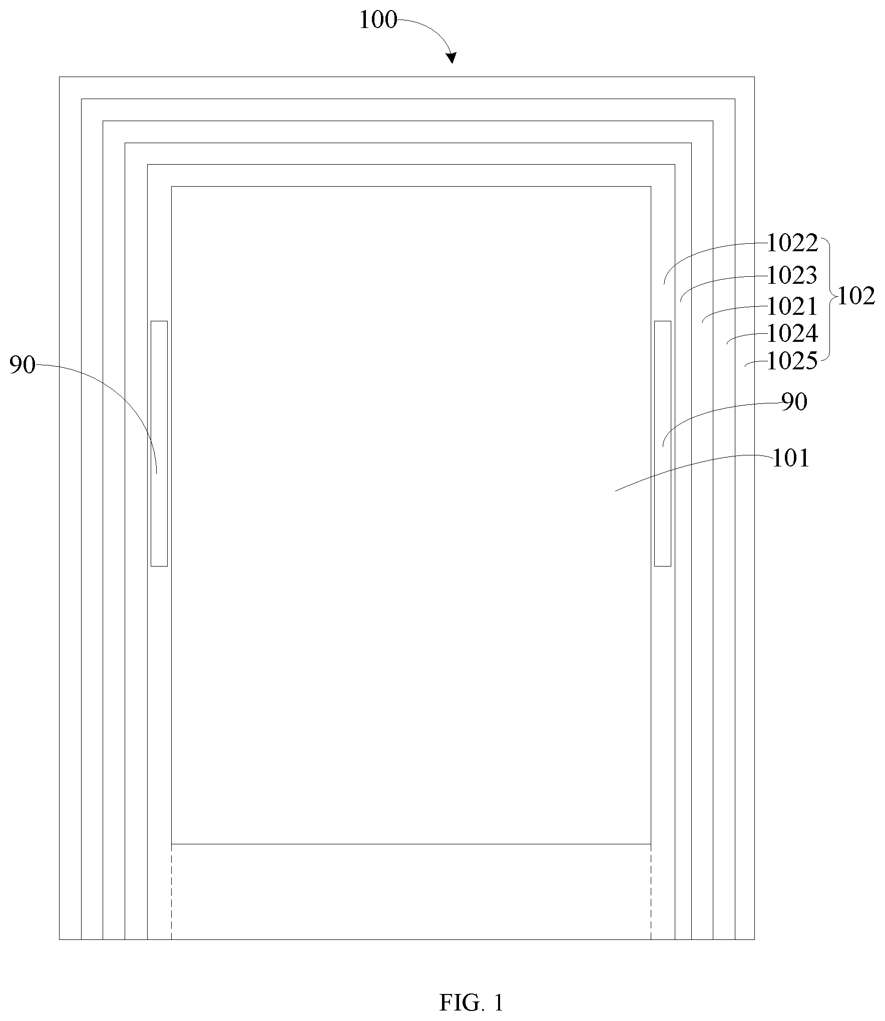 Patent US12326412 Figure 1 – Display substrates, display apparatuses and methods of detecting cracks in display substrates
