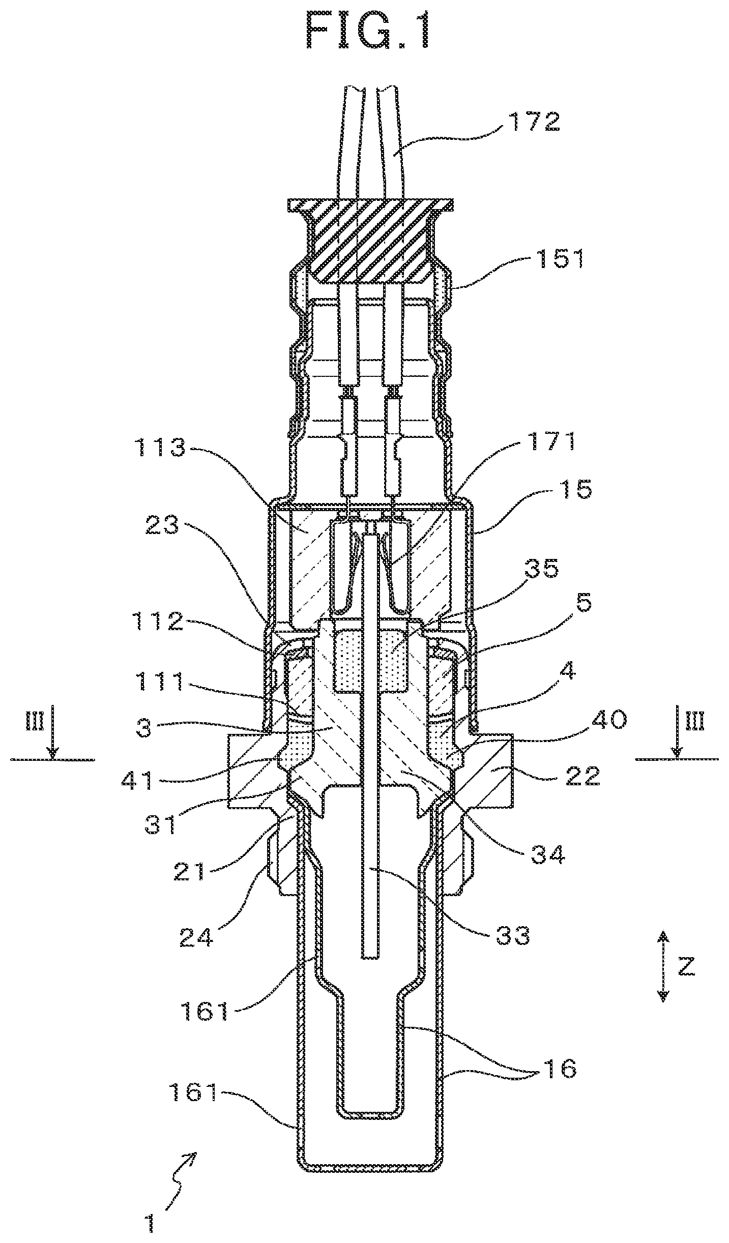 Patent US12326414 Figure 1 – Gas sensor
