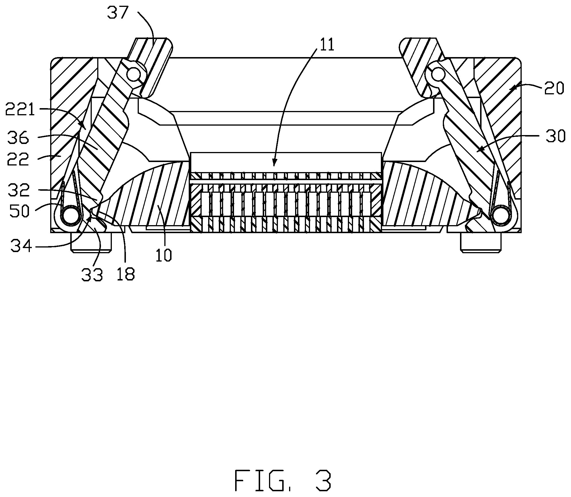 Patent US12326461 Figure 3 – Test socket connector having latch with a bottom guiding portion