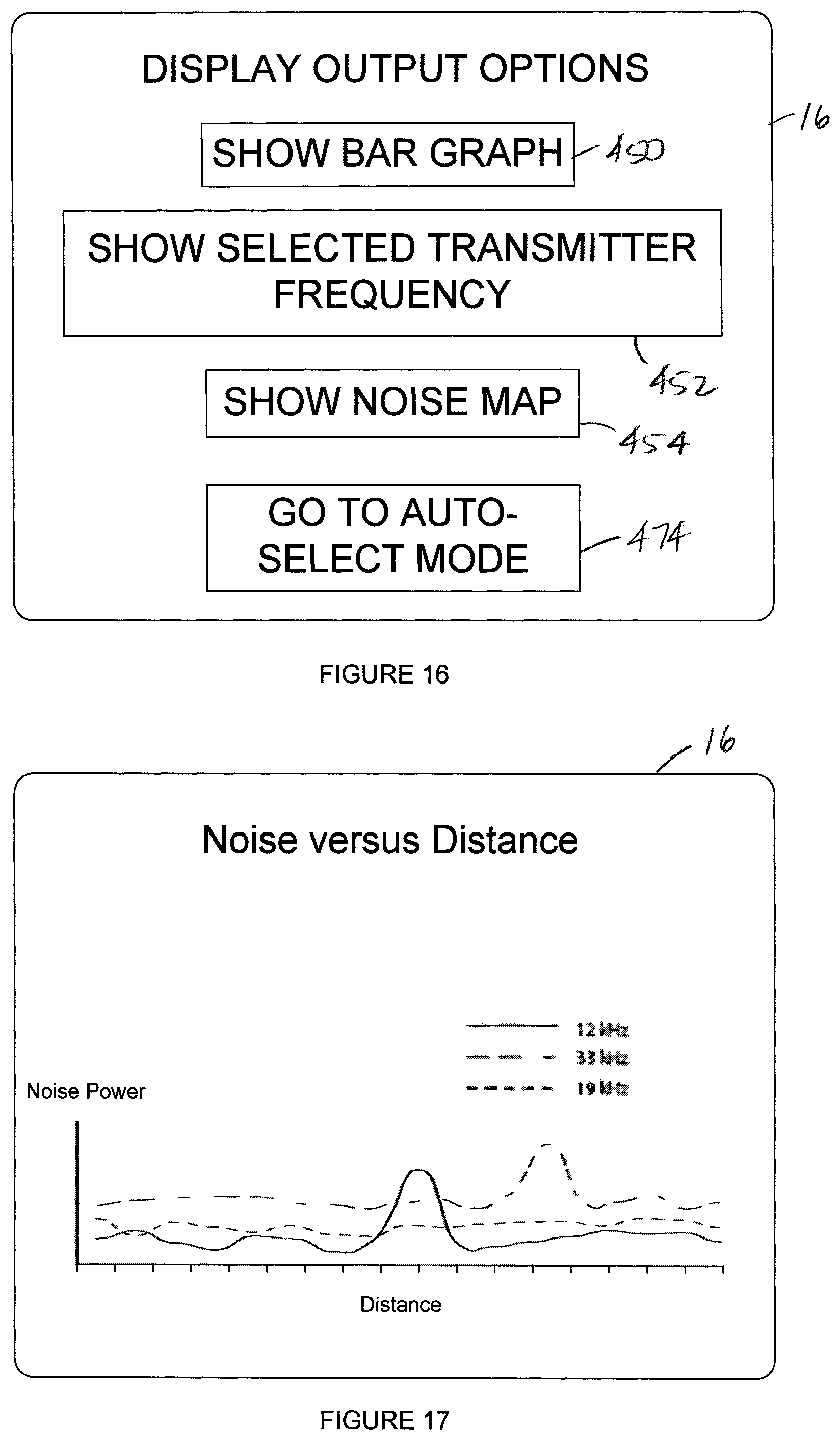 Patent US12326468 Figure 10 – Portable device with measuring leg for display of noise information in coordination with measured distance and transmission frequency selection