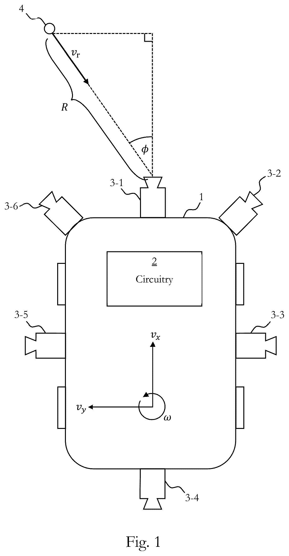 Patent US12326497 Figure 1 – Circuitry and method