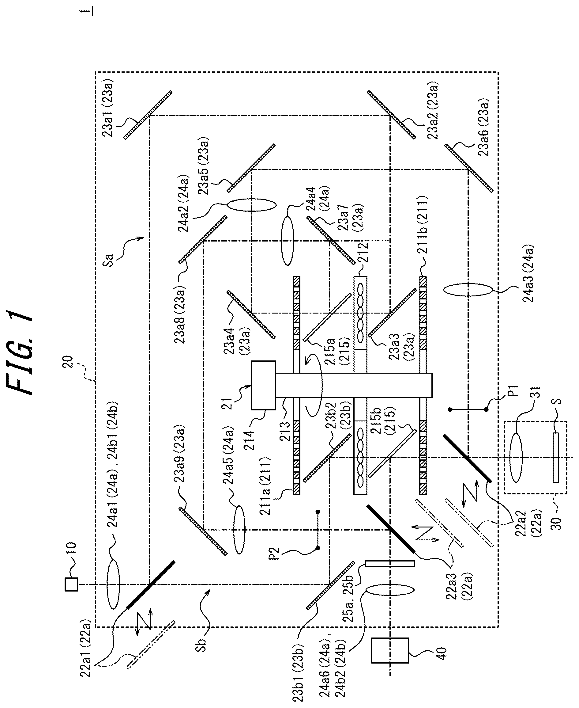 Patent US12326548 — Confocal scanner, confocal scanner system, and confocal microscope system — Figure 1