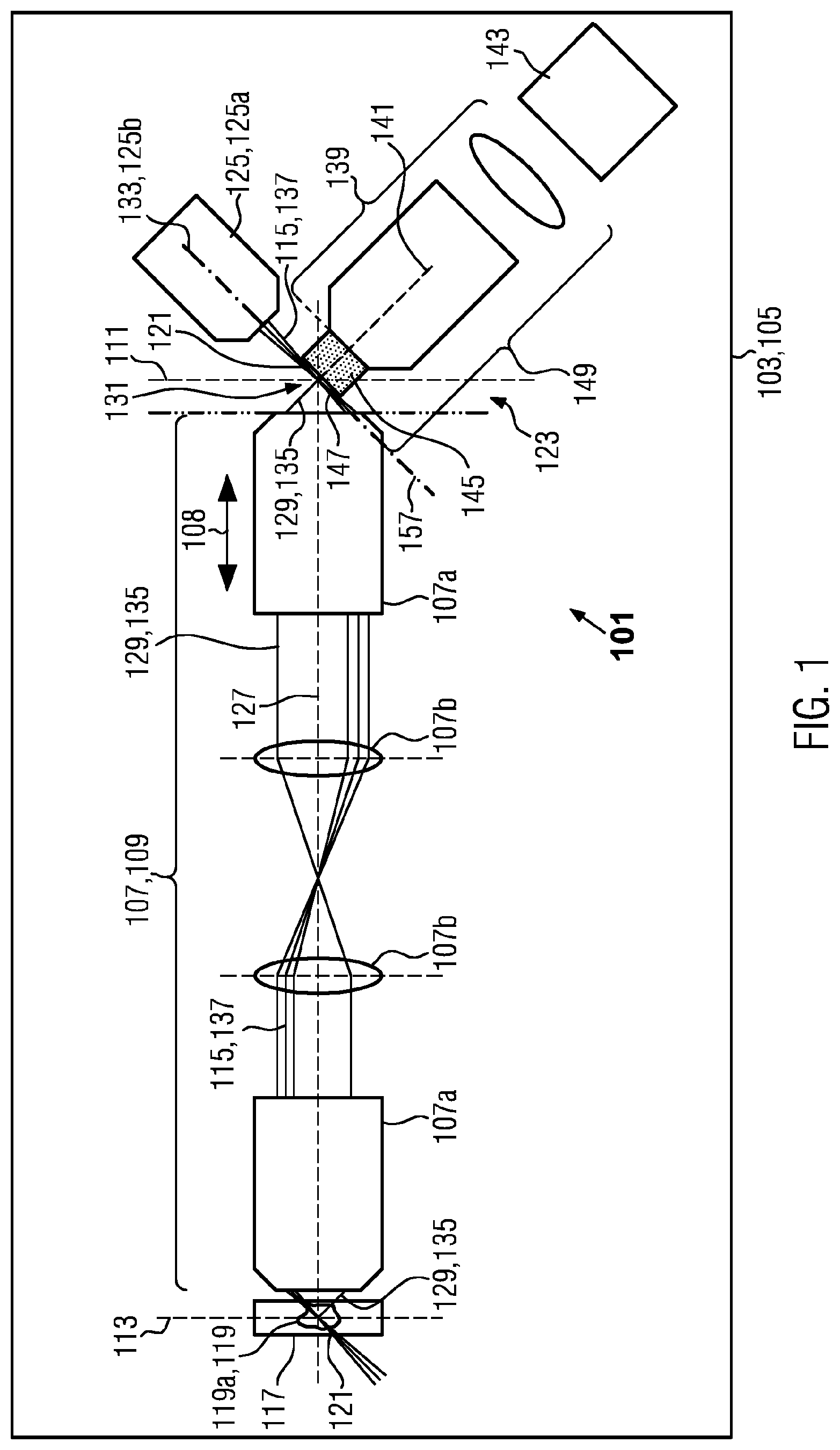 Patent US12326549 — Optical assembly for an inclined-plane microscope for improving the resolution — Figure 1