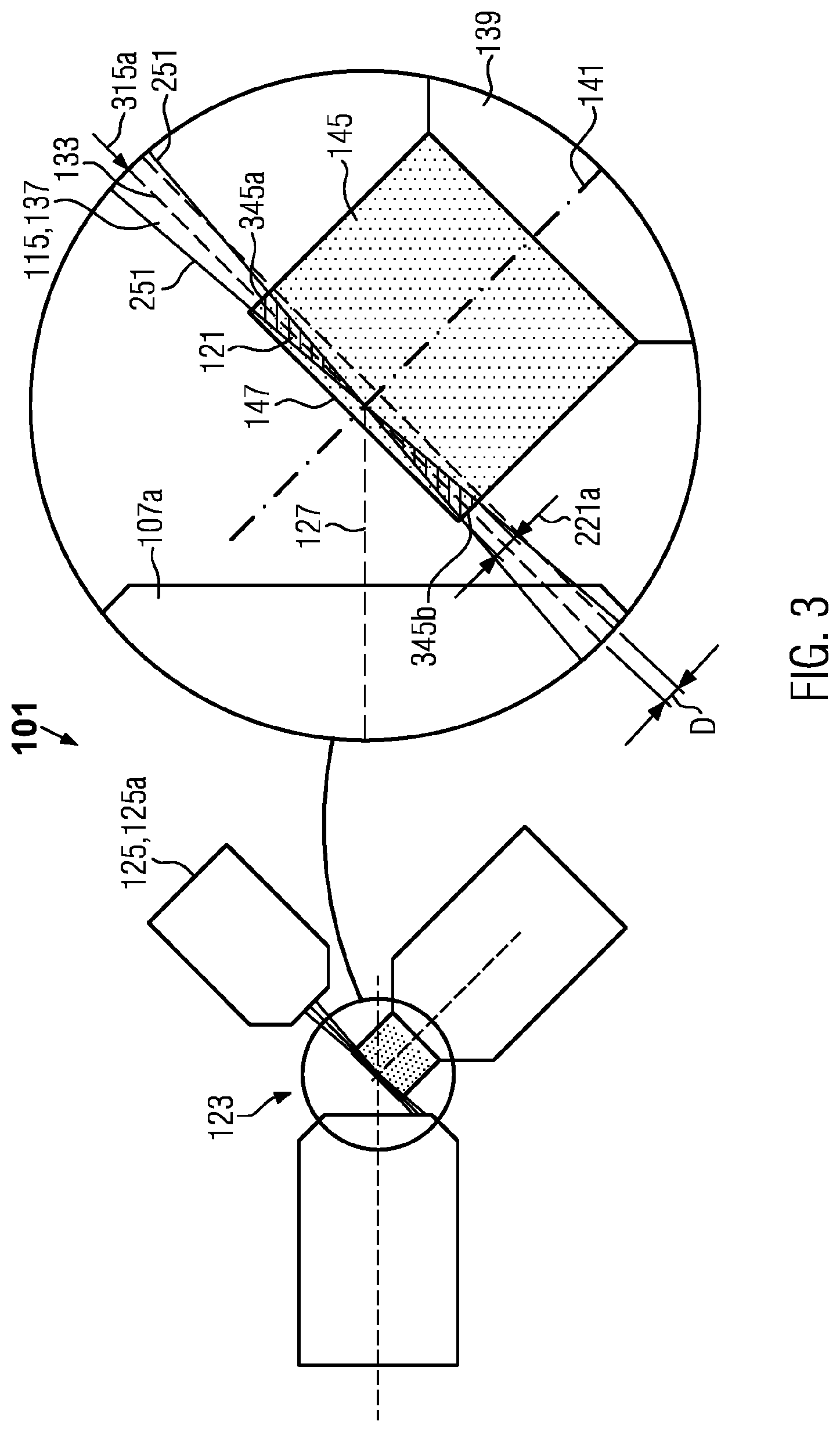 Patent US12326549 Figure 3 – Optical assembly for an inclined-plane microscope for improving the resolution