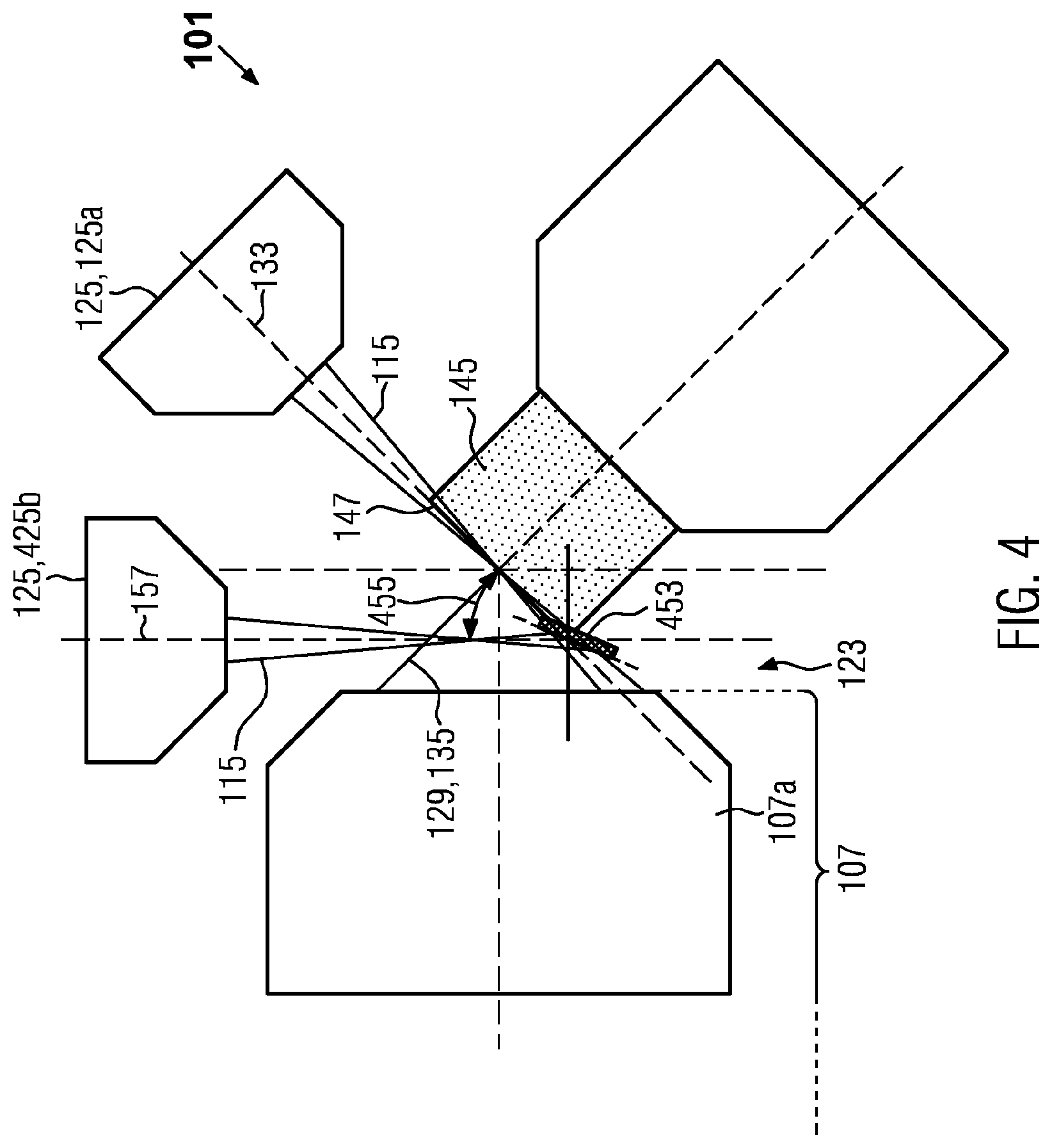 Patent US12326549 Figure 4 – Optical assembly for an inclined-plane microscope for improving the resolution