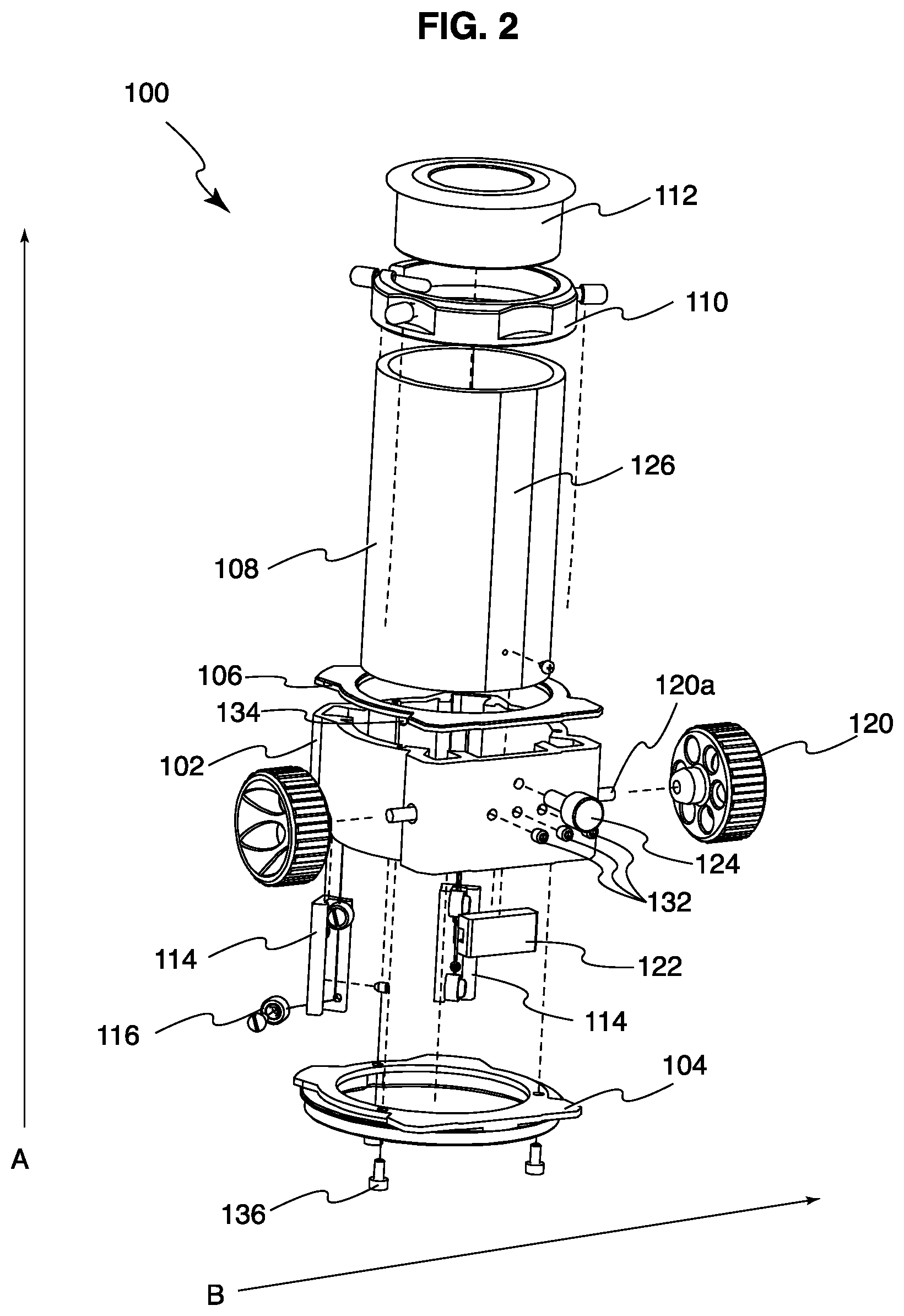 Patent US12326551 Figure 5 – Crayford focuser for astronomical telescopes