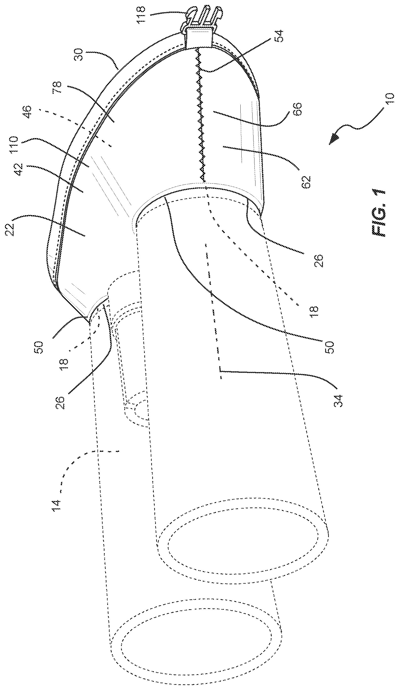 Patent US12326552 Figure 1 – Removably attachable eyepiece shield