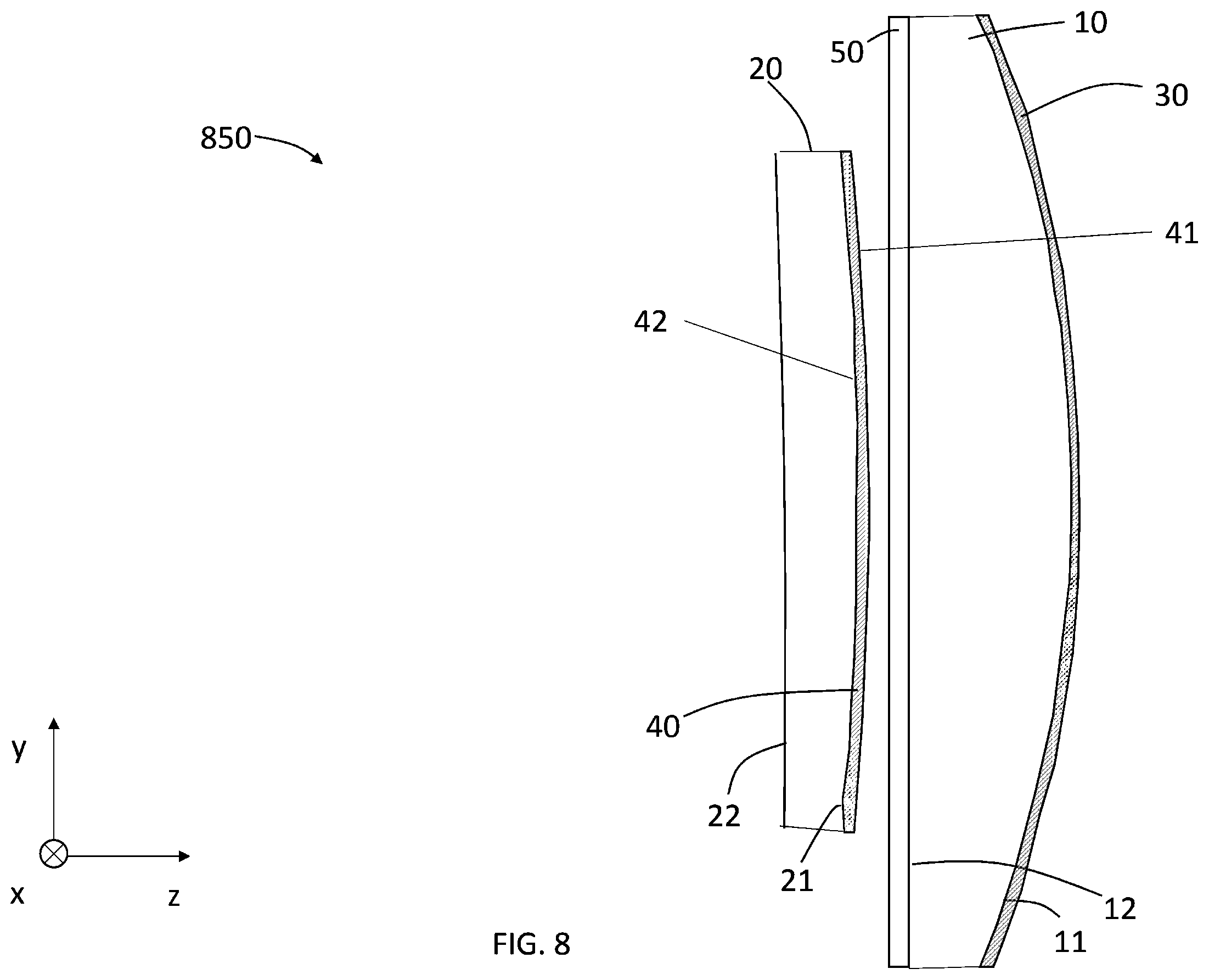 Patent US12326555 Figure 11 – Optical system