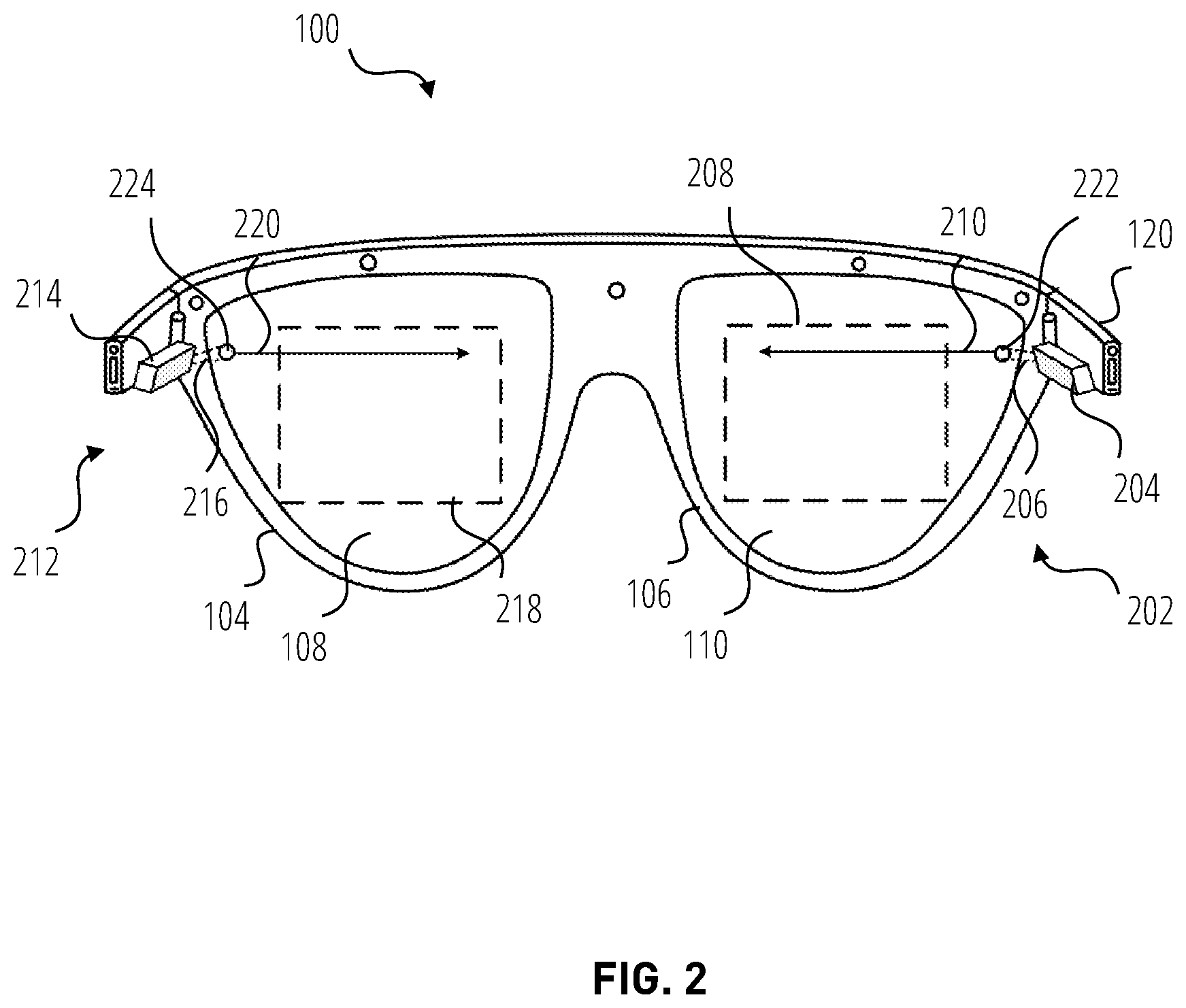 Patent US12326563 Figure 2 – Cantilevered waveguide for extended reality glasses