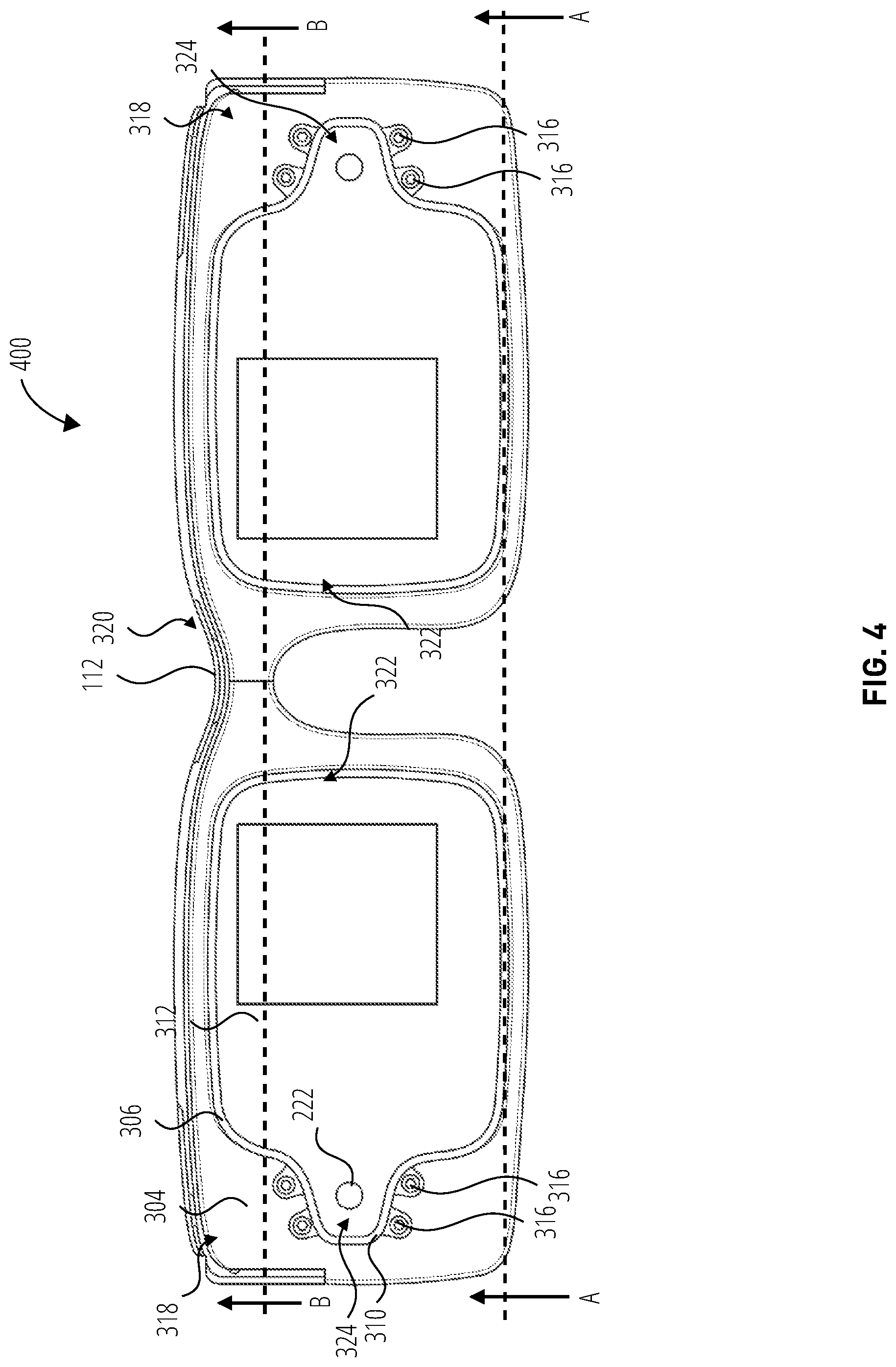 Patent US12326563 Figure 4 – Cantilevered waveguide for extended reality glasses
