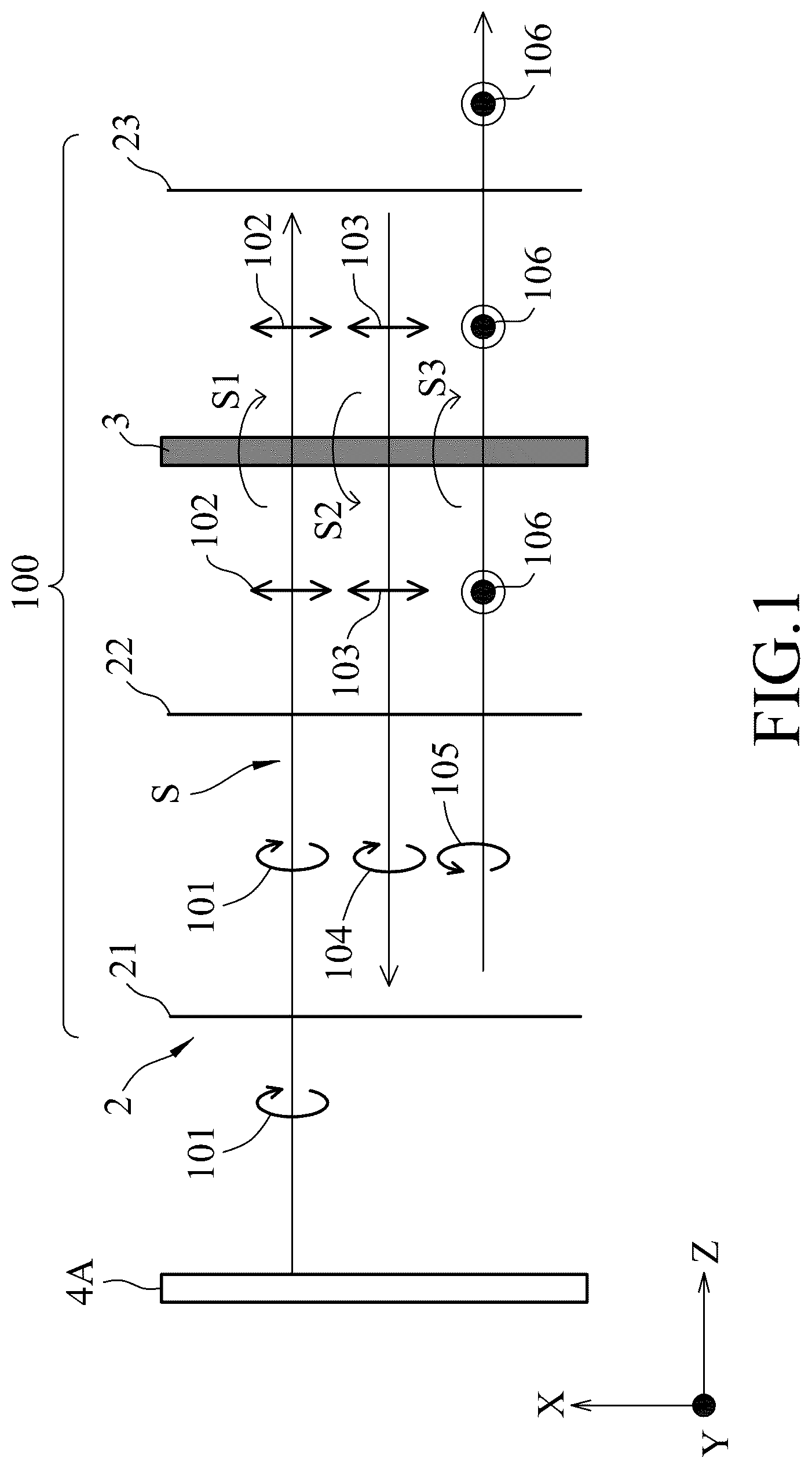 Patent US12326573 Figure 1 – Optical system including pancake lens assembly