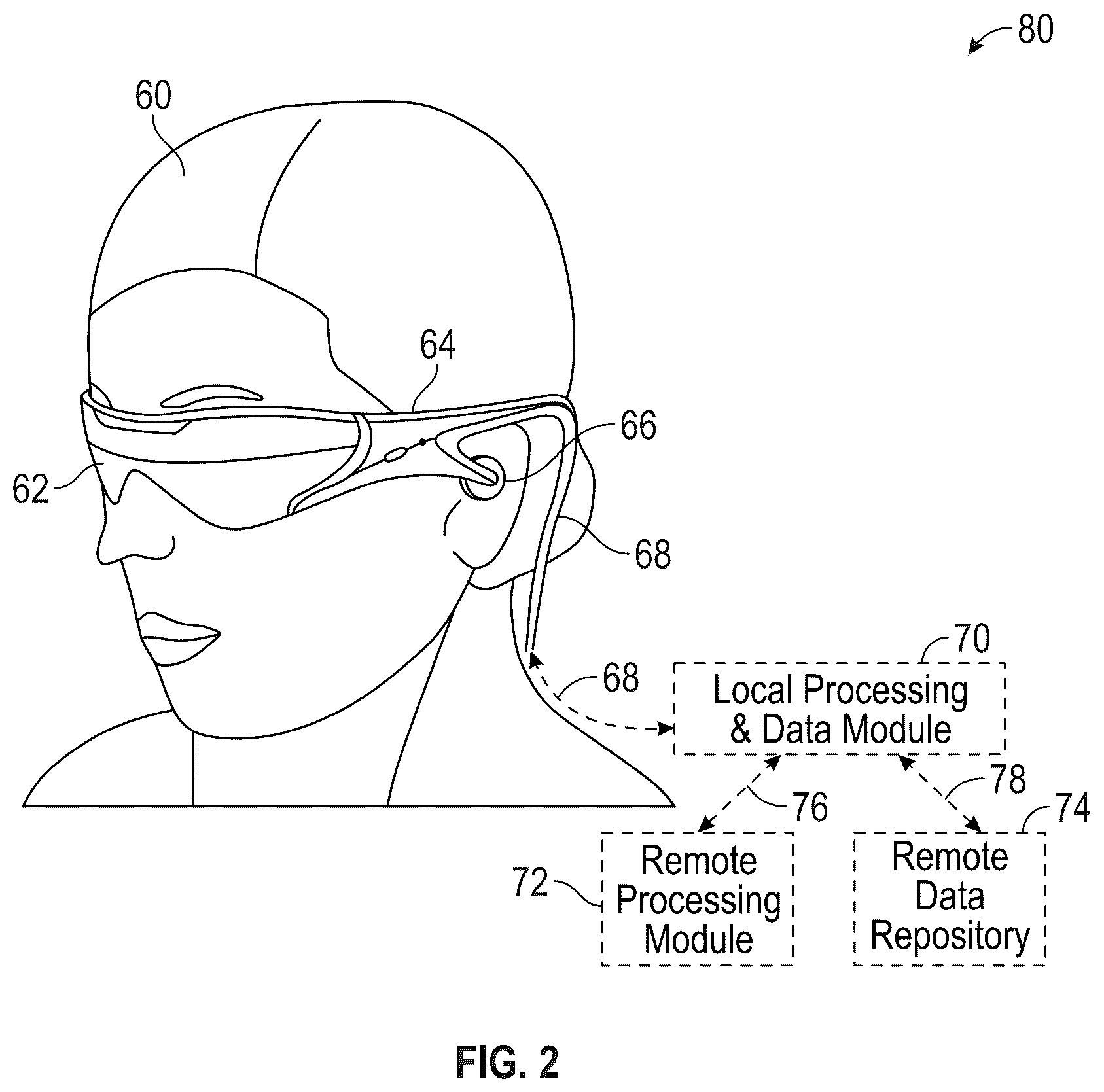 Patent US12326585 Figure 2 – Display system with optical elements for in-coupling multiplexed light streams