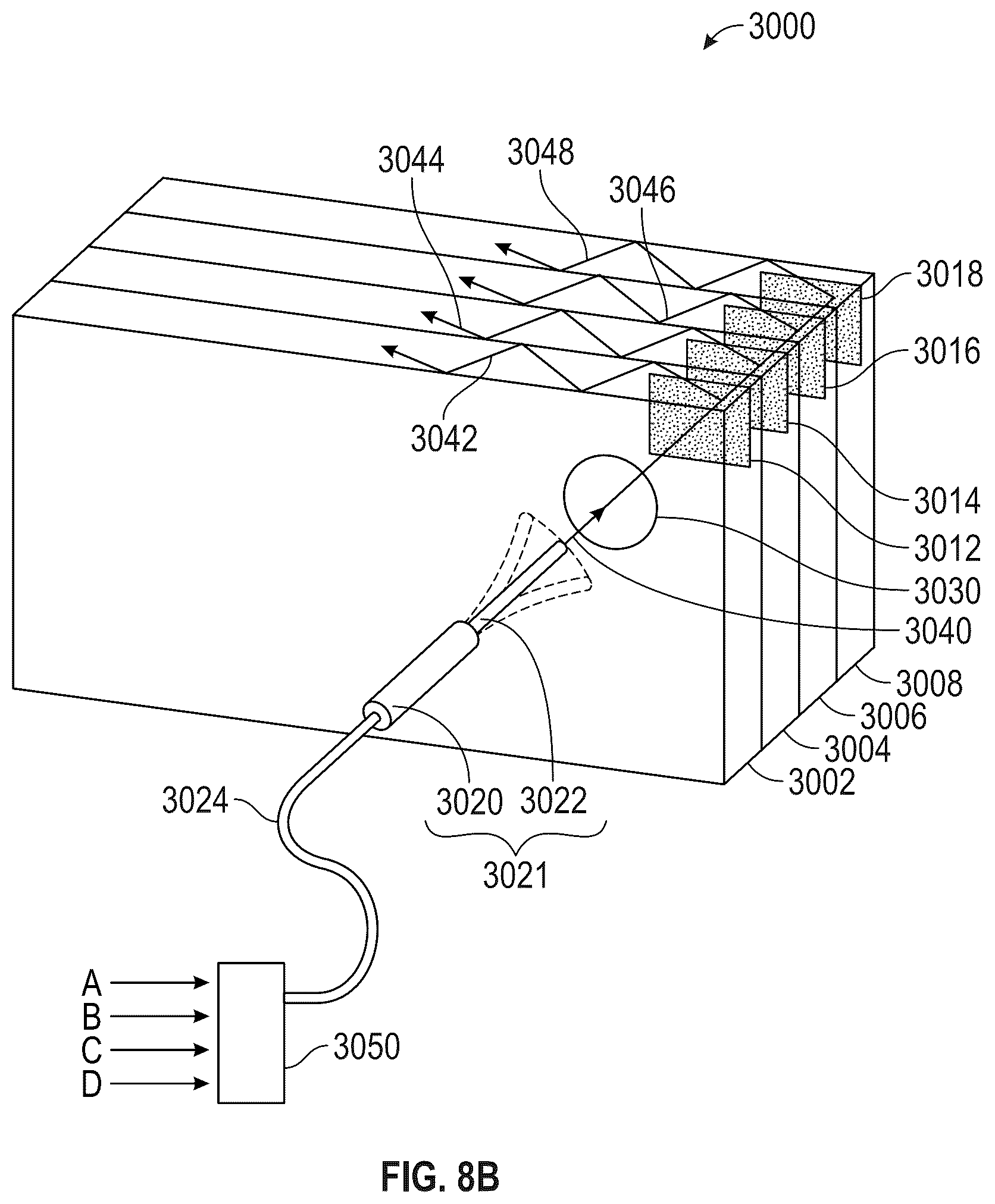 Patent US12326585 Figure 7 – Display system with optical elements for in-coupling multiplexed light streams
