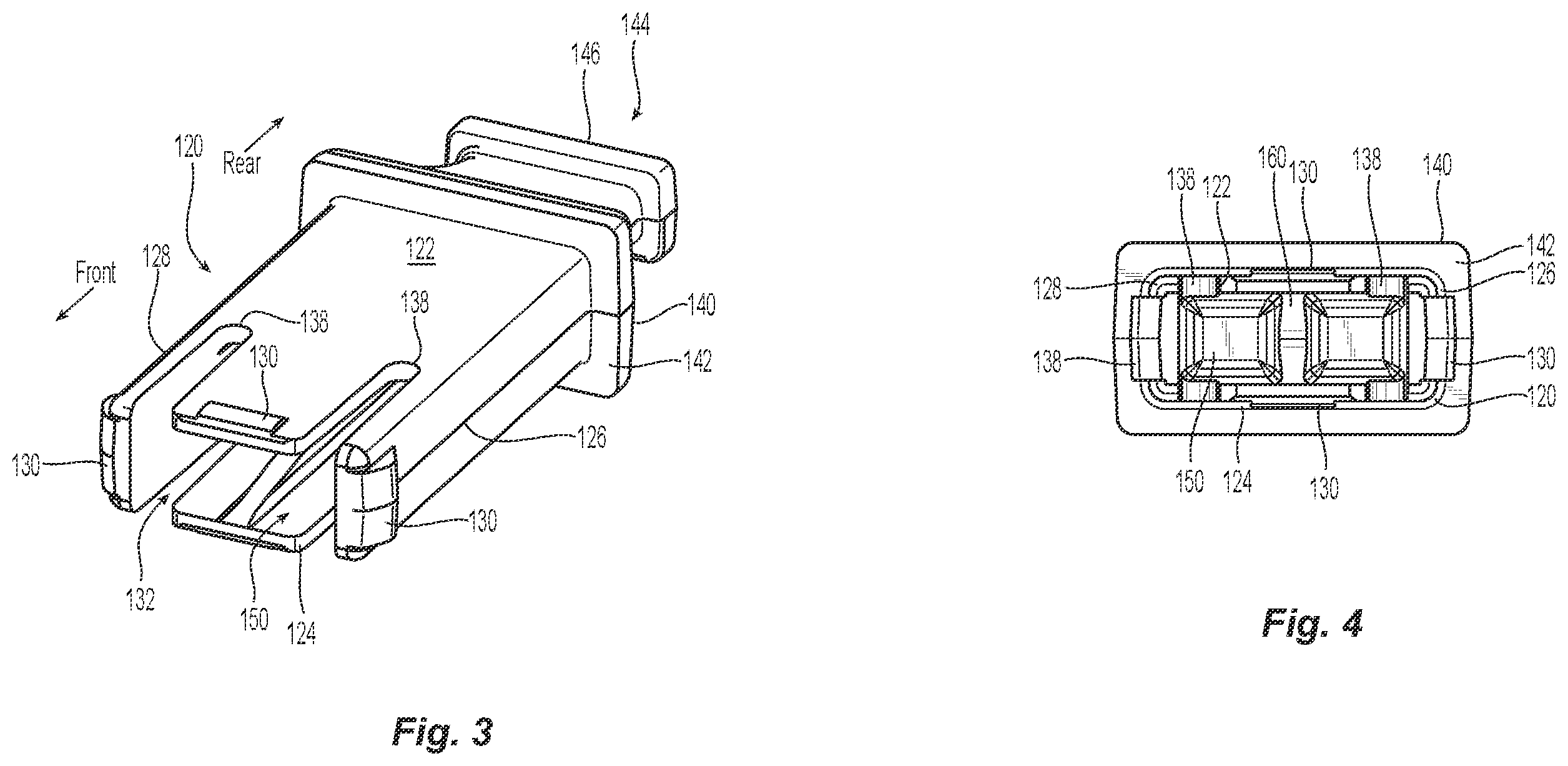 Patent US12326597 Figure 3 – Dust plug for adapter pre-populated with MPO housing