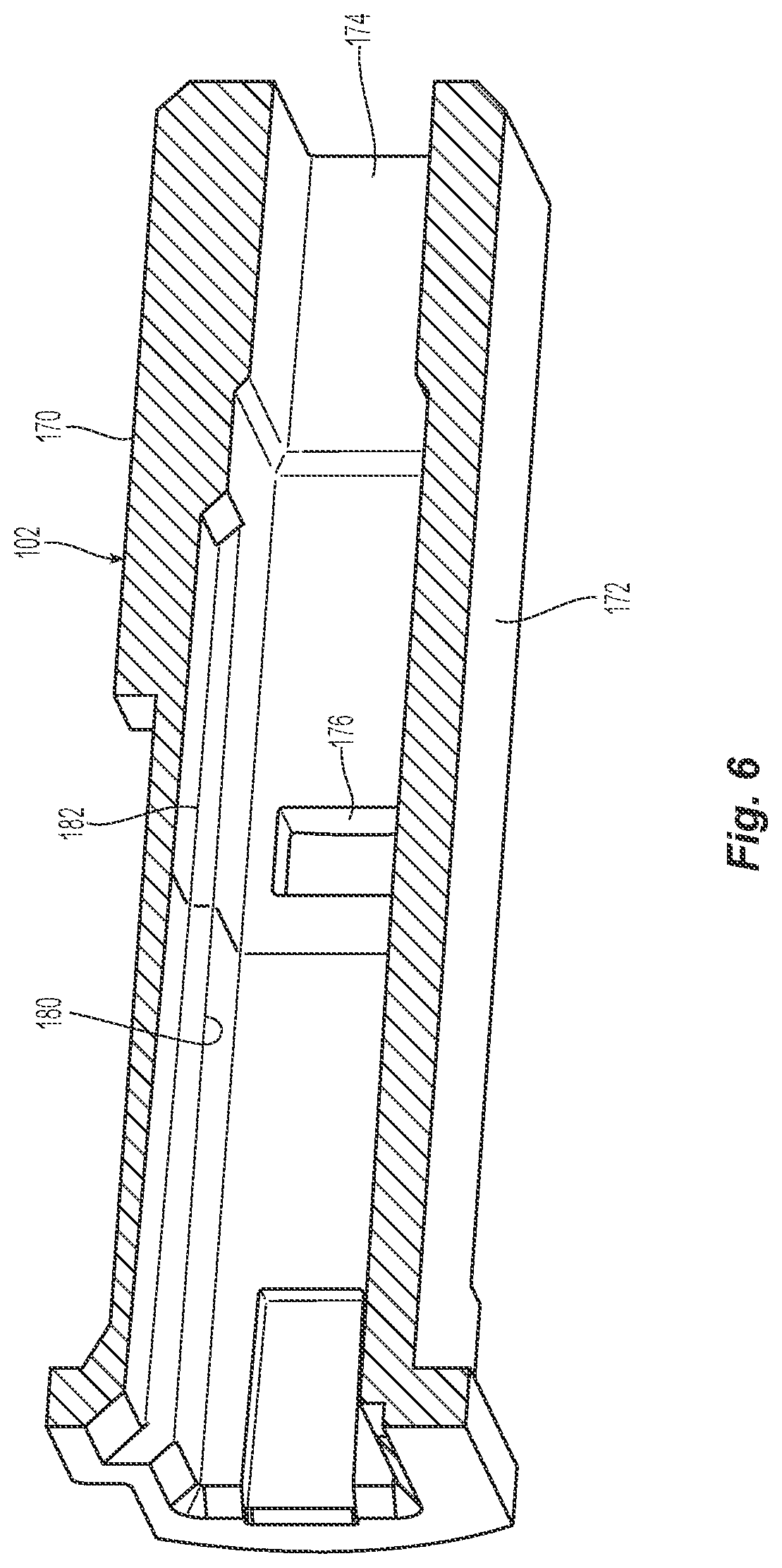 Patent US12326597 Figure 5 – Dust plug for adapter pre-populated with MPO housing