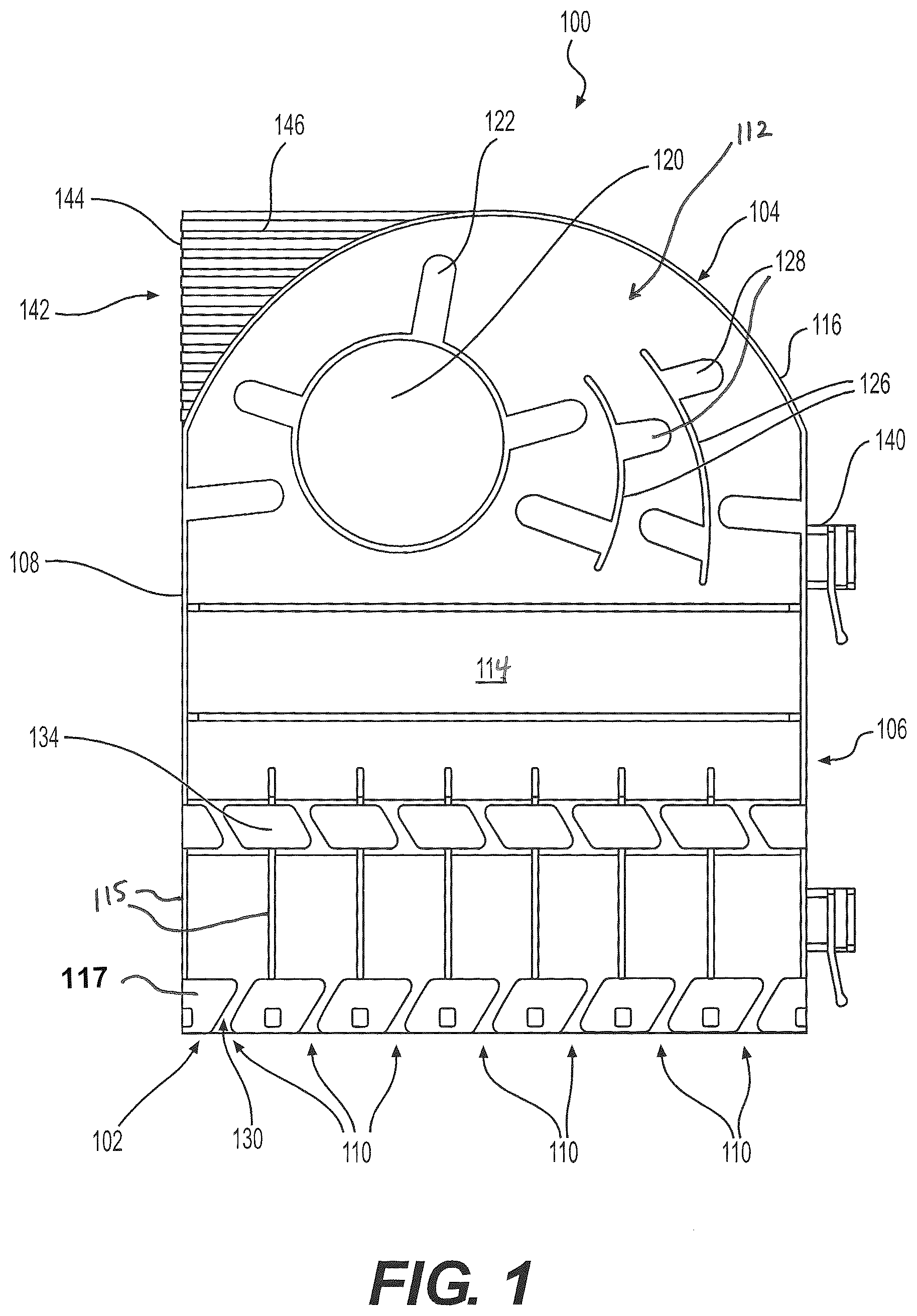 Patent US12326605 Figure 1 – Carriage for patching, splitting, and/or guiding fiber optic cables