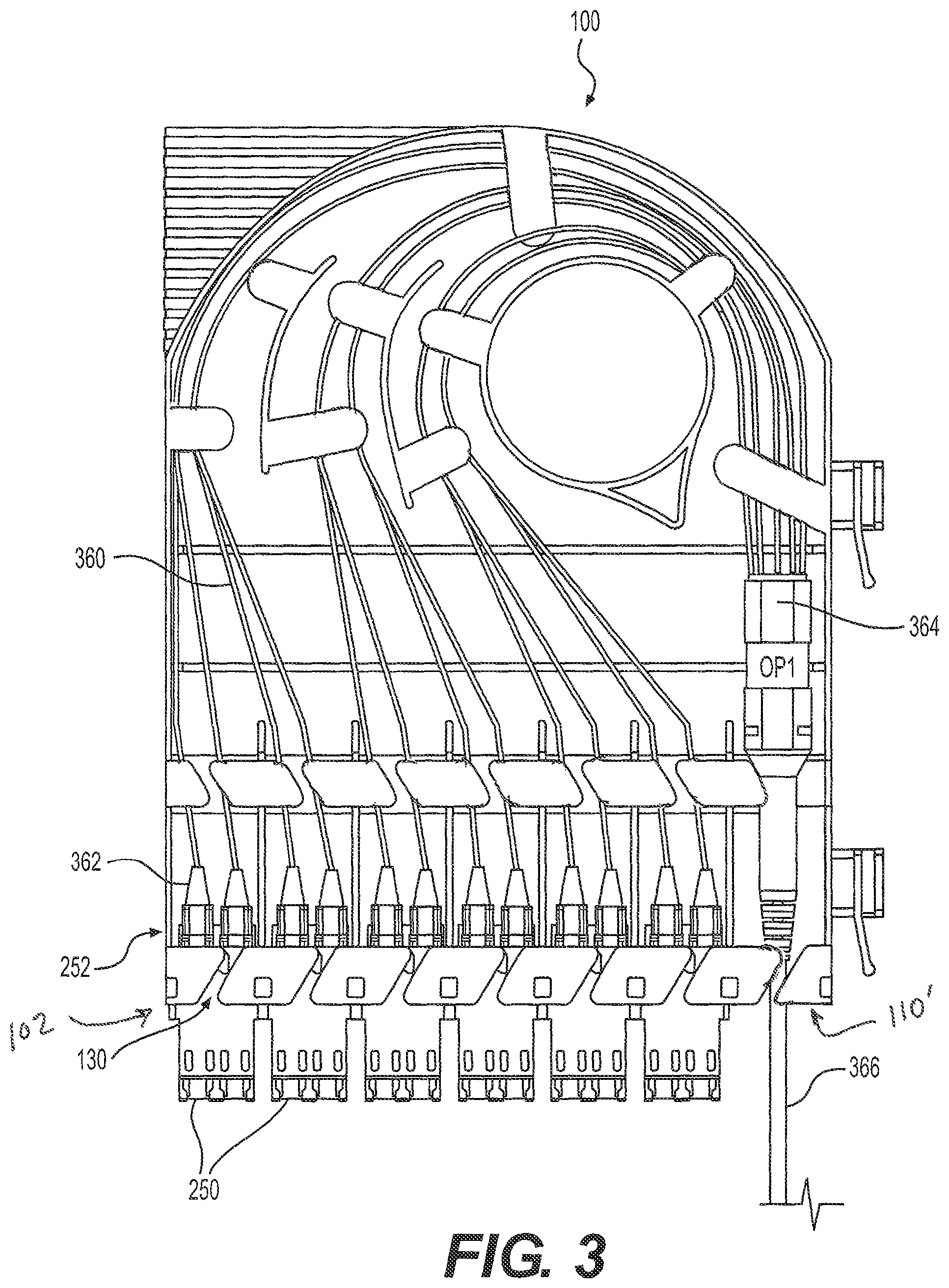 Patent US12326605 Figure 3 – Carriage for patching, splitting, and/or guiding fiber optic cables