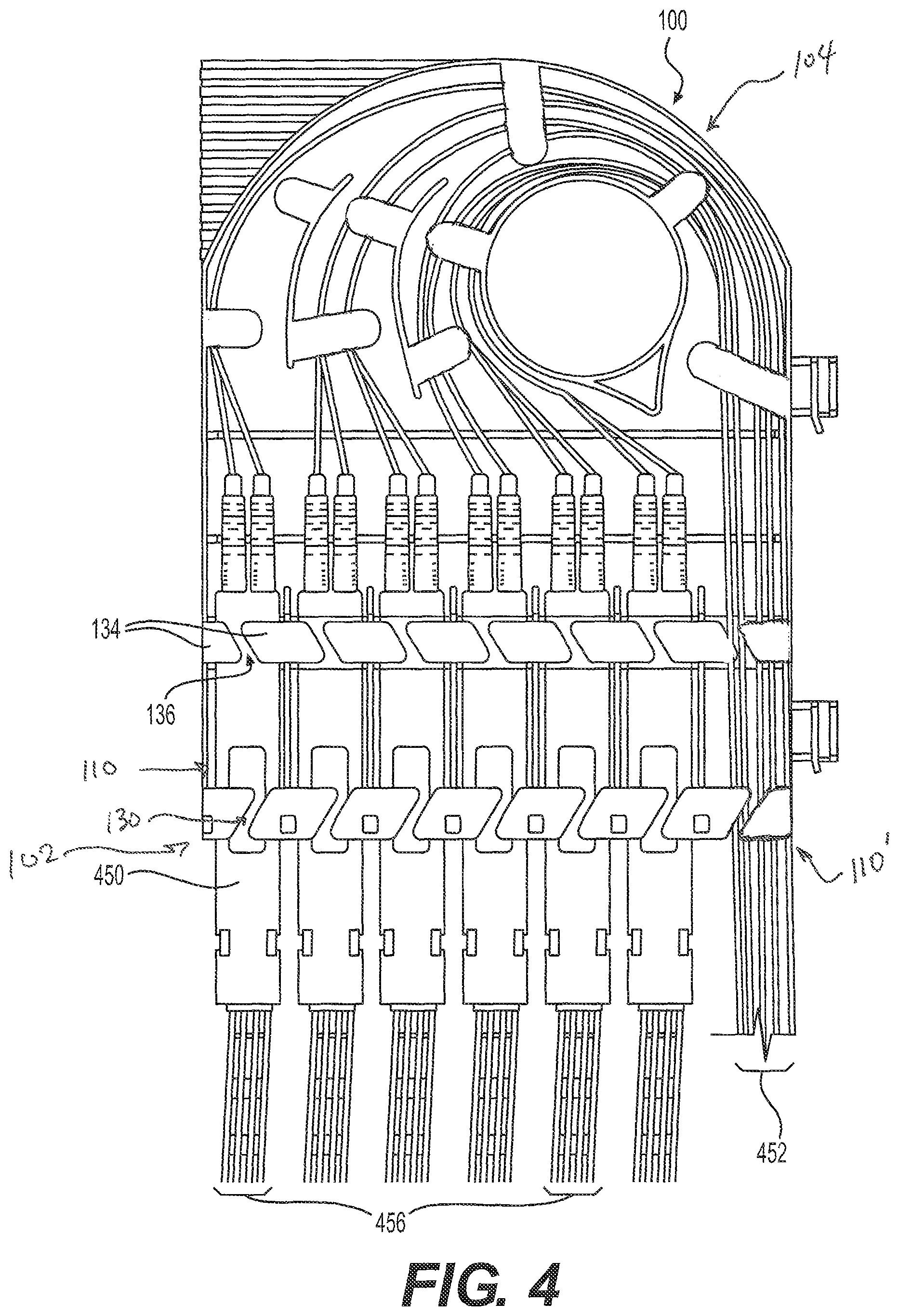 Patent US12326605 Figure 4 – Carriage for patching, splitting, and/or guiding fiber optic cables
