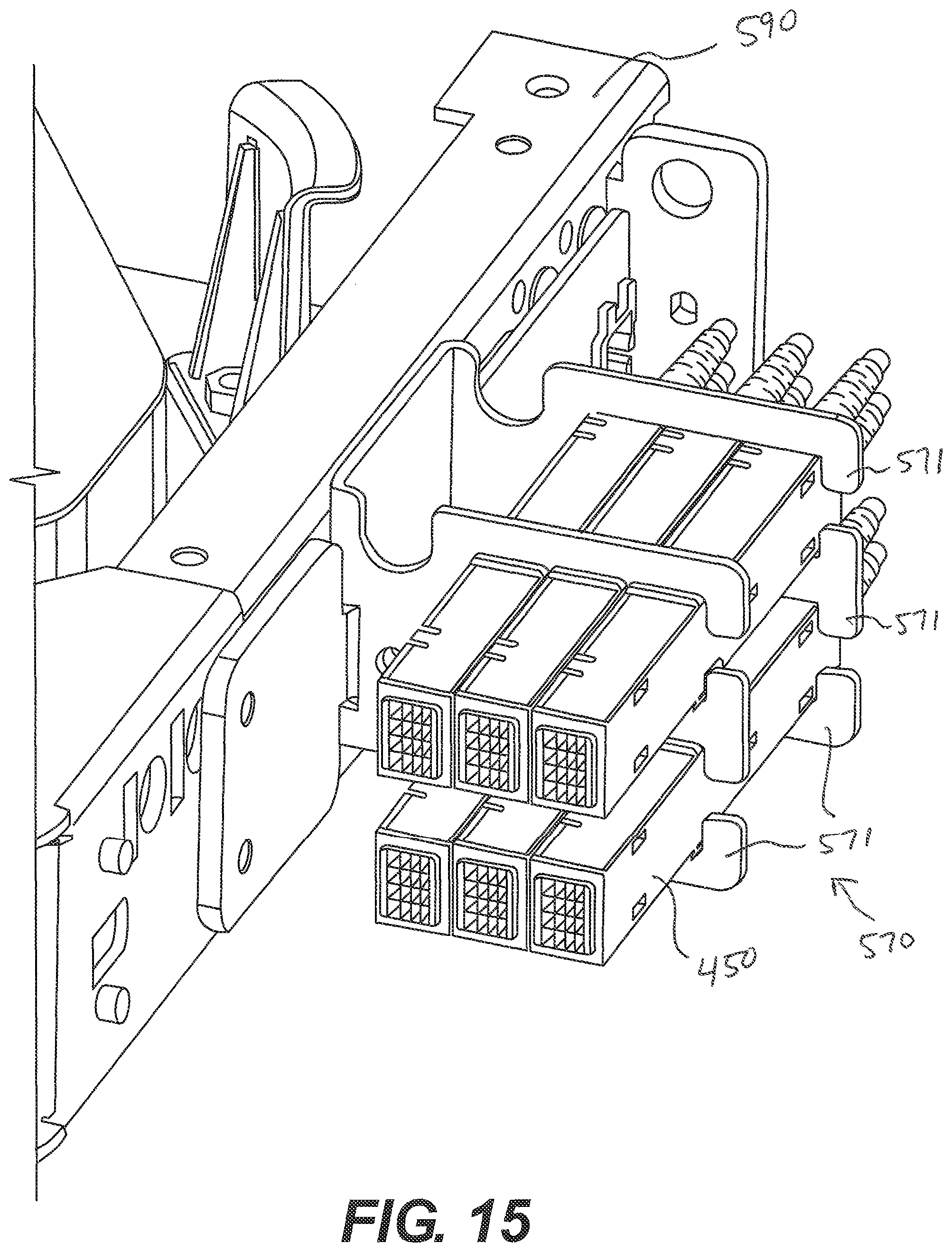 Patent US12326605 Figure 15 – Carriage for patching, splitting, and/or guiding fiber optic cables