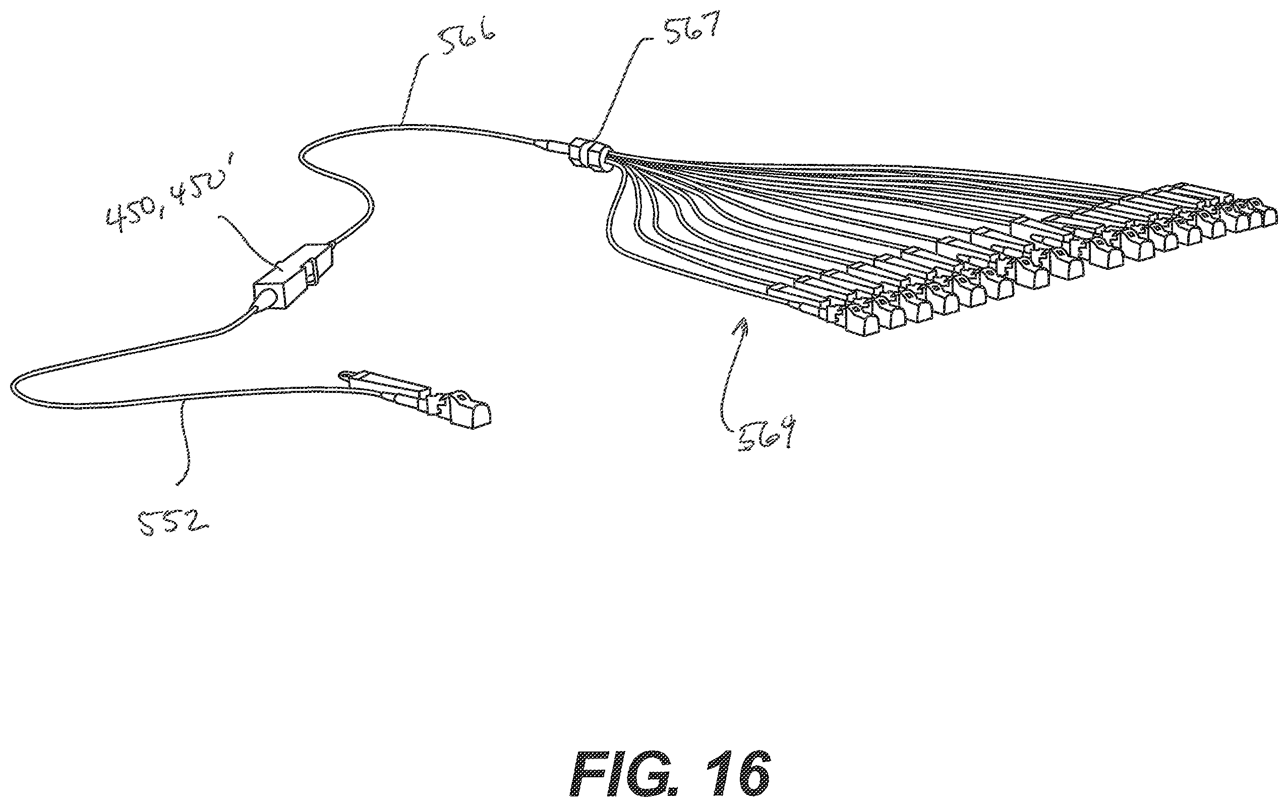 Patent US12326605 Figure 16 – Carriage for patching, splitting, and/or guiding fiber optic cables