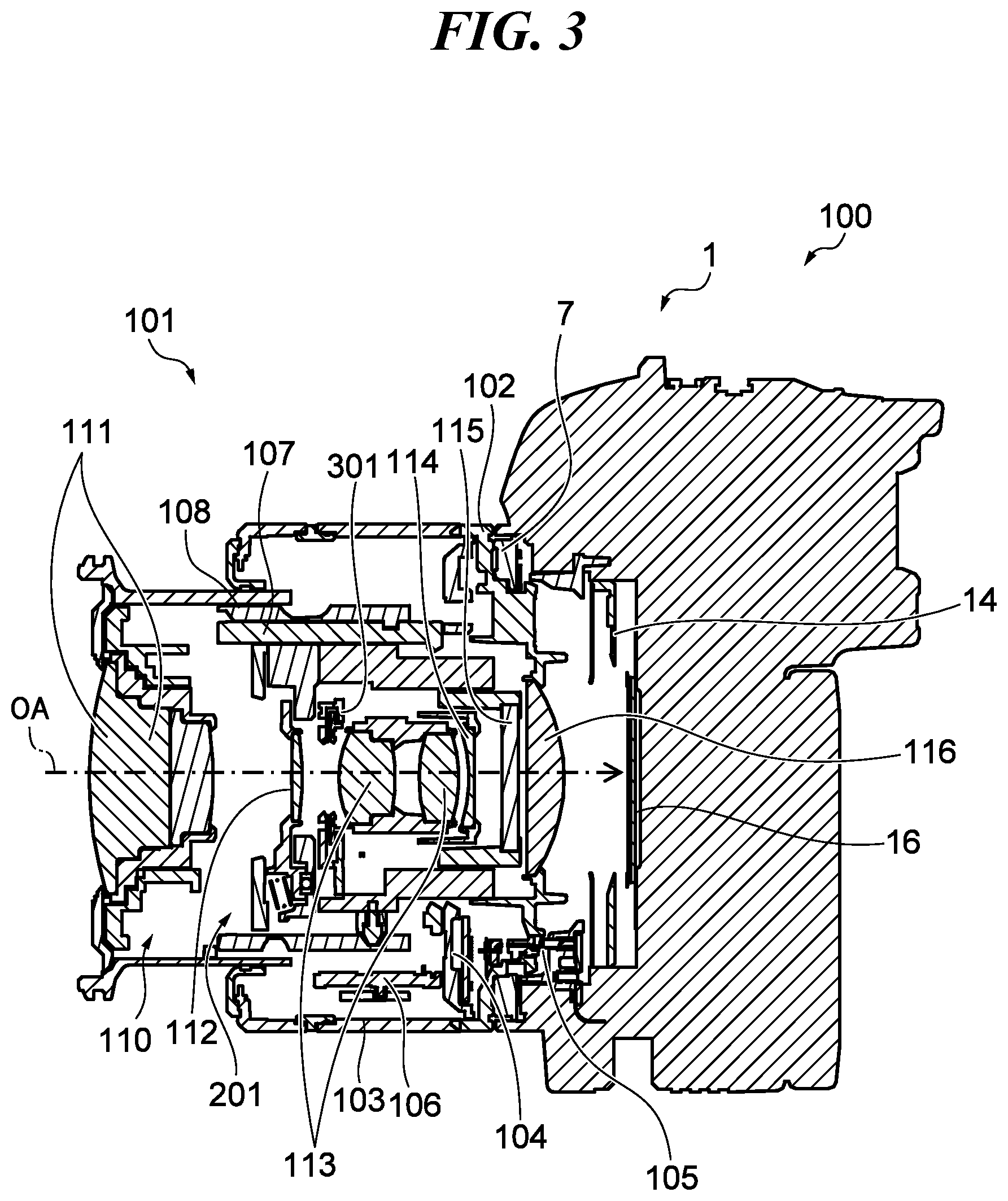 Patent US12326608 Figure 3 – Optical apparatus capable of being miniaturized