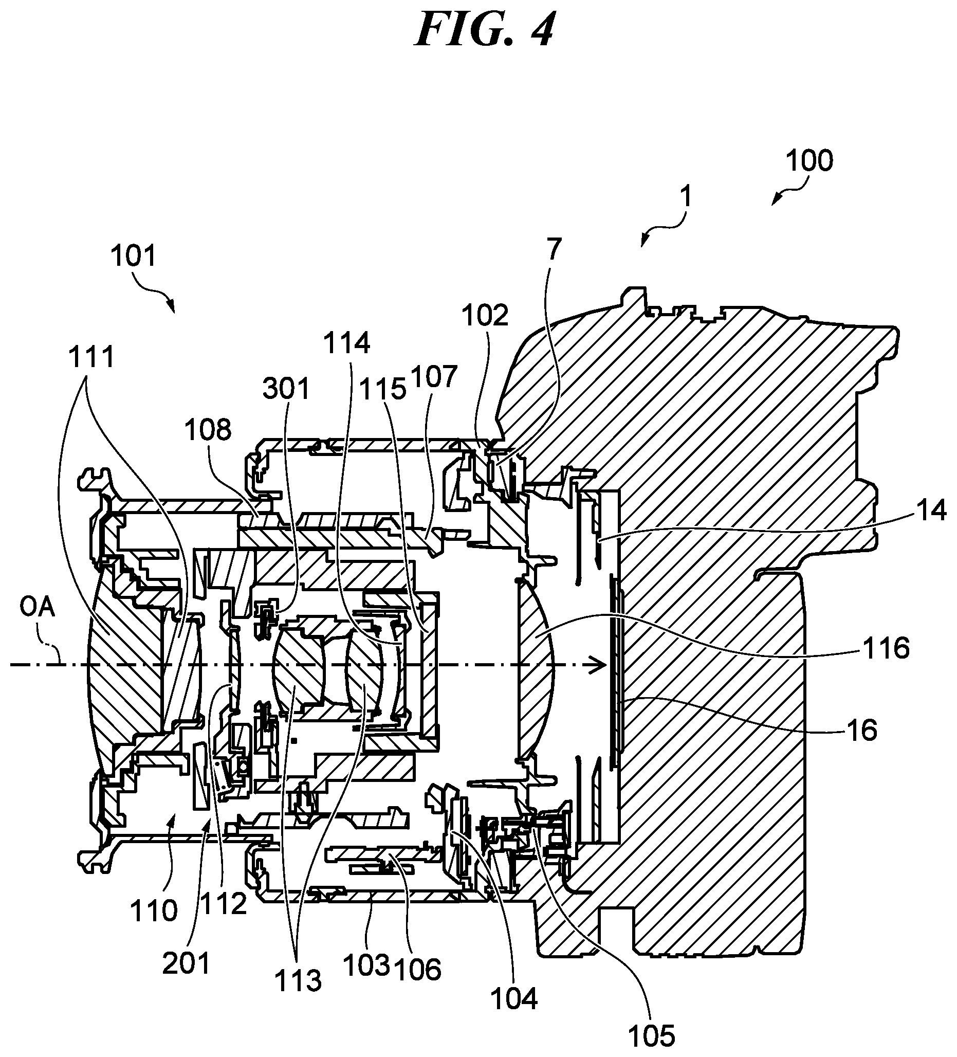 Patent US12326608 Figure 4 – Optical apparatus capable of being miniaturized
