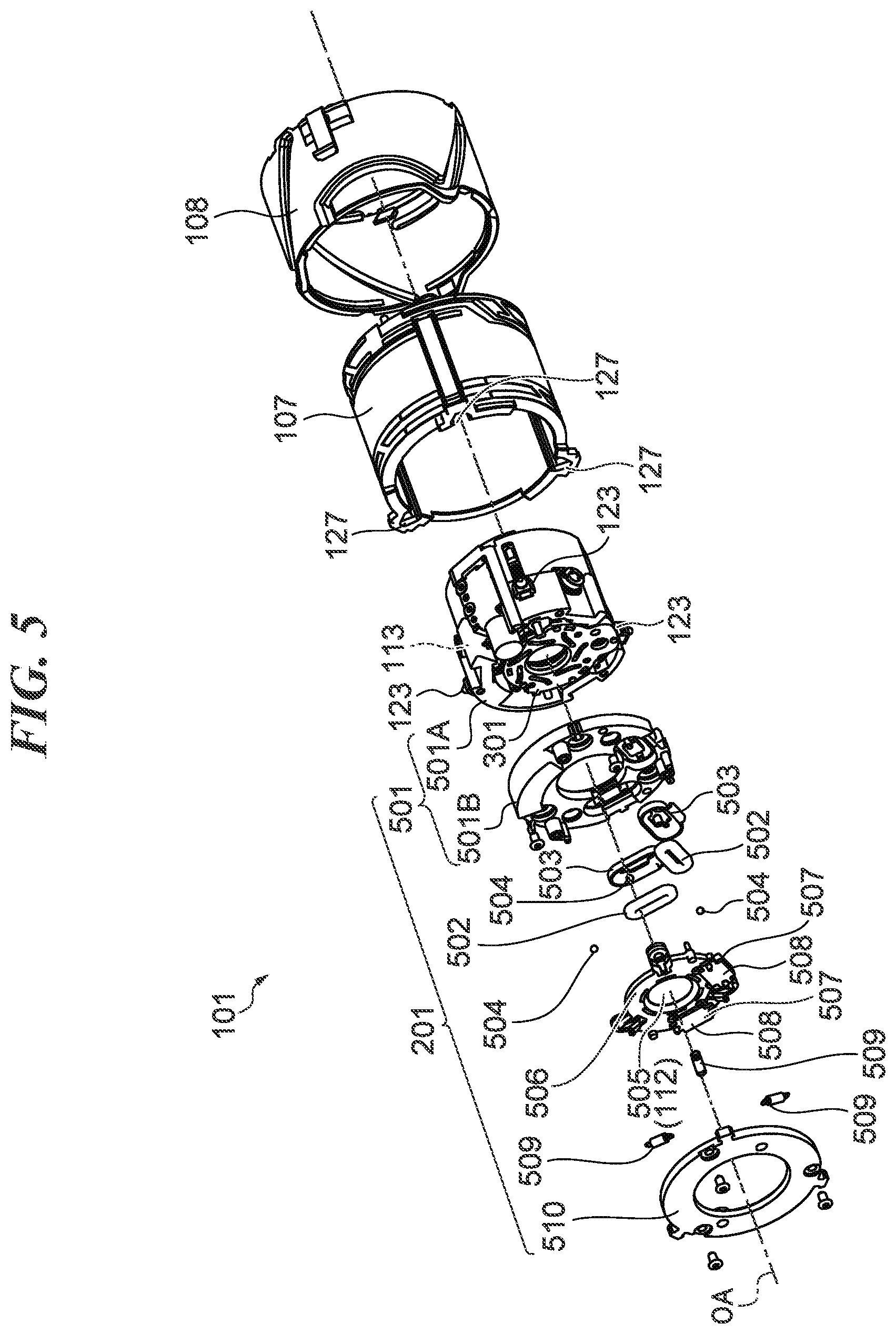 Patent US12326608 Figure 5 – Optical apparatus capable of being miniaturized