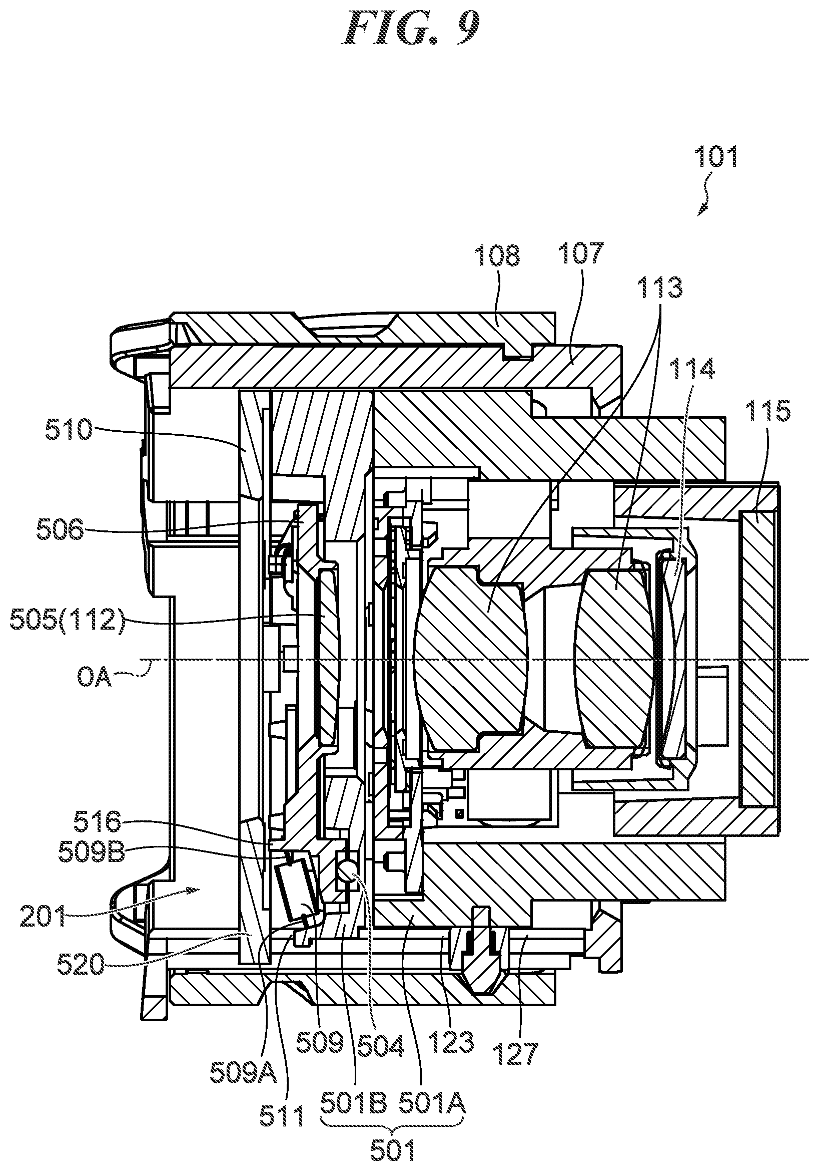 Patent US12326608 Figure 9 – Optical apparatus capable of being miniaturized