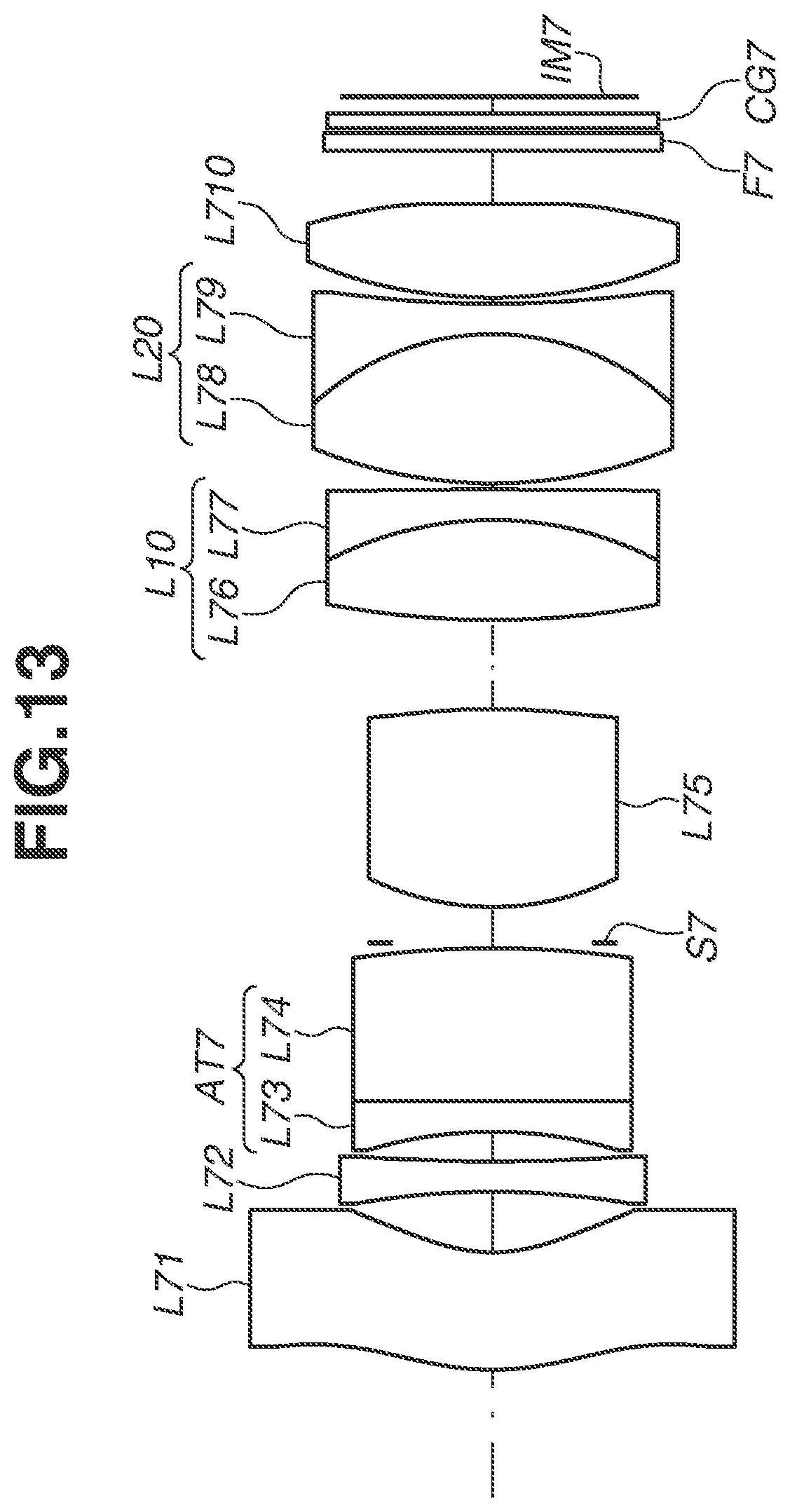 Patent US12326615 Figure 13 – Optical system including negative lens and positive lens, imaging apparatus including the same, in-vehicle system including the same, and moving apparatus including the same